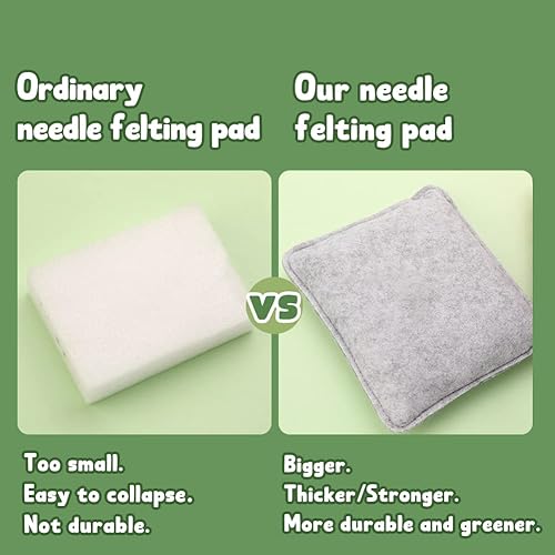 Miniatura 4 de Kit de iniciación de fieltro de aguja con exquisita bolsa de almacenamiento verde, juego de 50 colores de lana, kit de herramientas de fieltro para