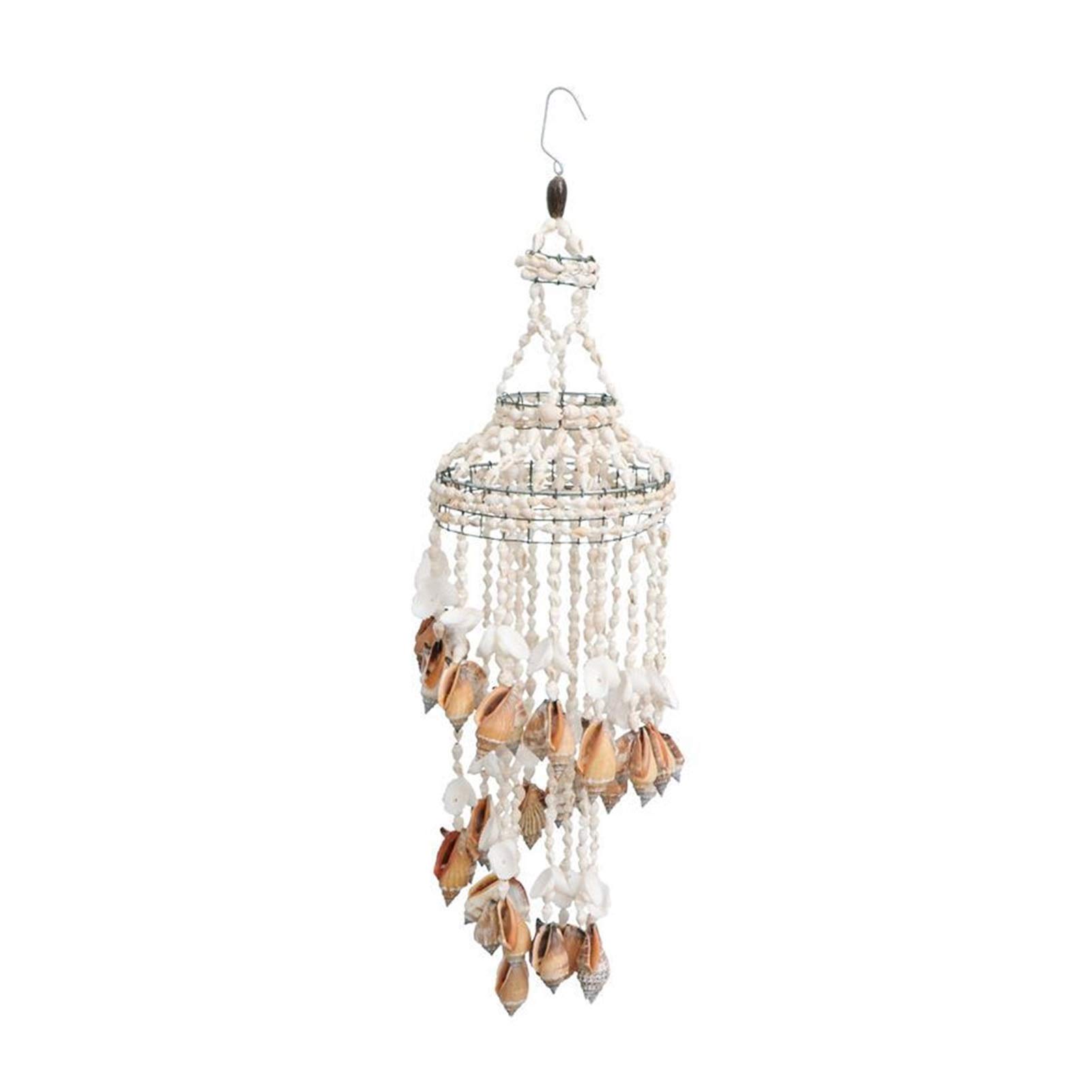 wind chimes， Shell Wind Chime Garden Outdoor Home Decor White 45x13x13cm