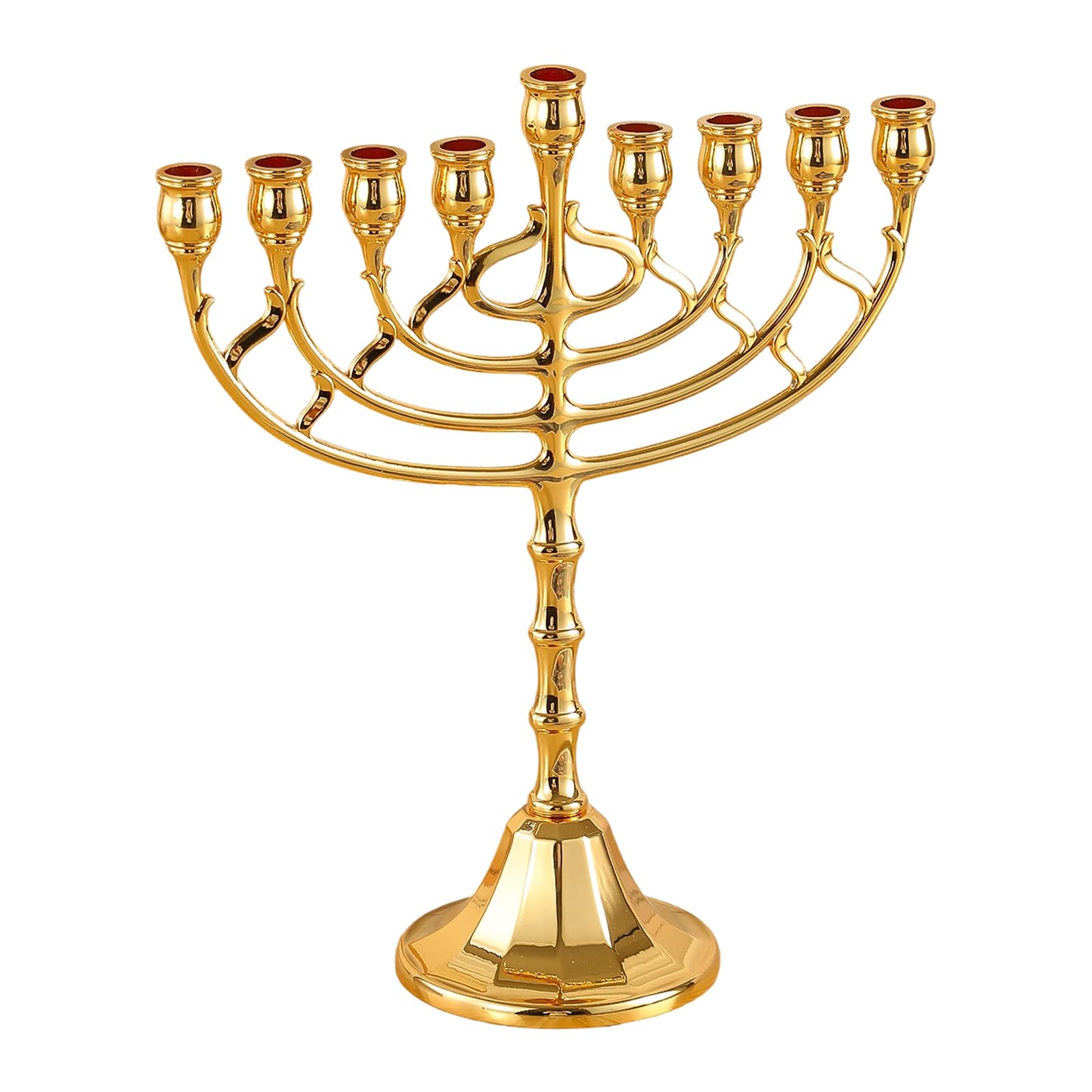 Metal Plated Menorahs Candelabra 9 Branch Hanukkah Menorahs Holders for Chanukah, Jewishes Party Decorations Hanukkah