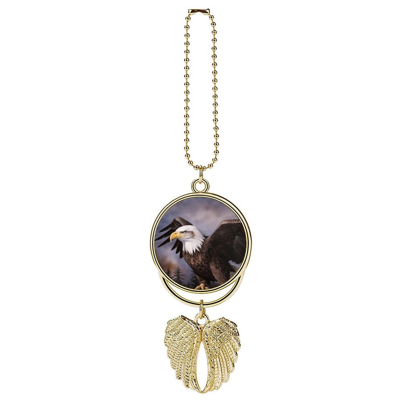 Bald Eagle Car Pendant Personalized Car Hanging Ornament Auto Rear View Mirror Hanging Decoration Accessories Metal Cars Interior Ornament for Most Cars Truck SUV