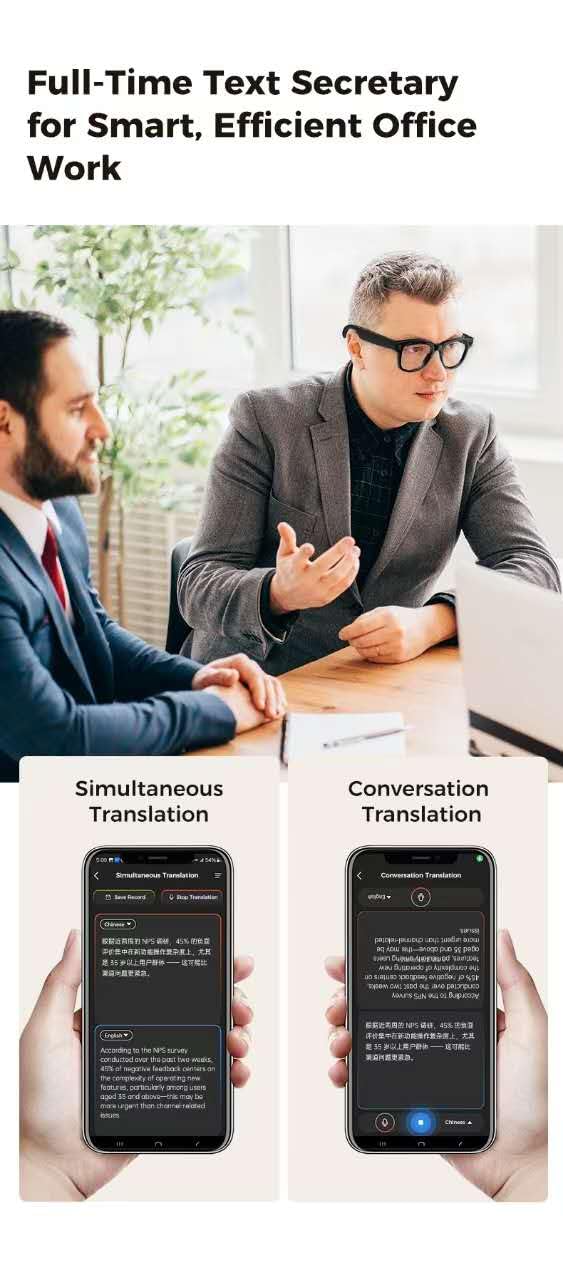 AI Lunettes Connectées Caméra 8MP, Boîtier De Charge 3600mAh, Bluetooth Connectées, Intelligence Artificiel, Lunettes Anti-lumière Bleue, Enregistrement Vidéo 1080p(Verre Photochromique+Boitier noir)
