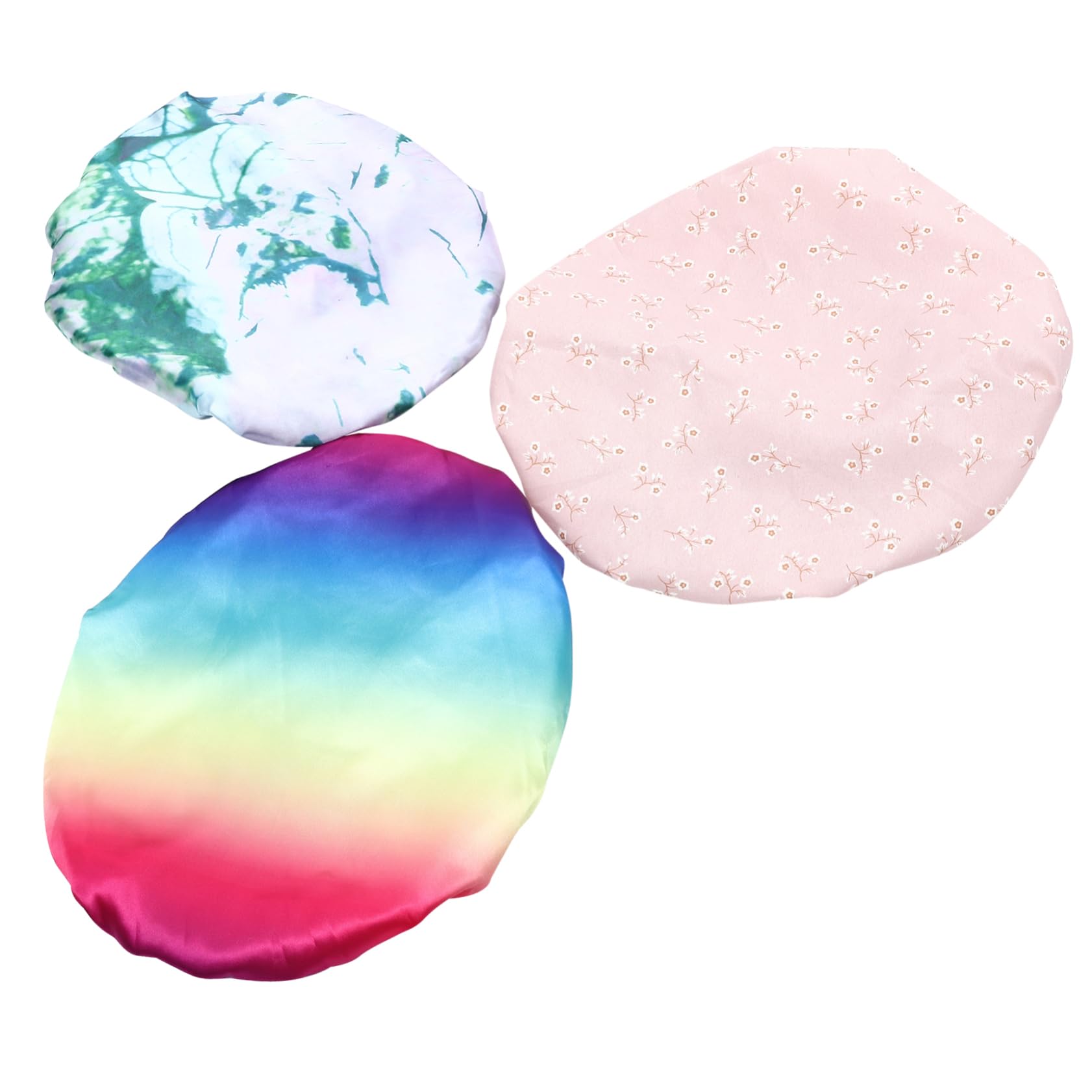 Angoily 9pezzi Cuffie Impermeabili e Riutilizzabili Satin Per Donne Copricapo Per Shampoo Adatte Per Ogni Di e Circunferenza Della Testa