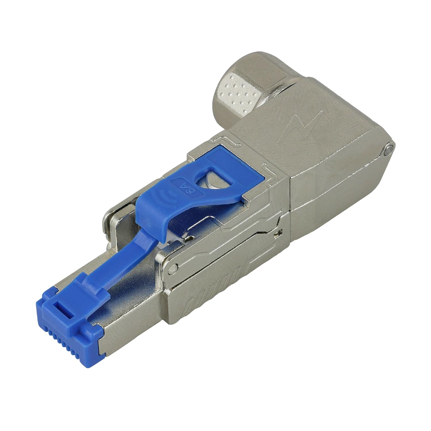 AIXONTEC 4 Stück RJ 45 Stecker Winkeladapter in 4 Winkel verstellbar Cat 6A Crimp Steckverbinder gewinkelt Werzeuglos für Cat.7 Verlegekabel LAN Netzwerk Anschluss 10 Gbit/s