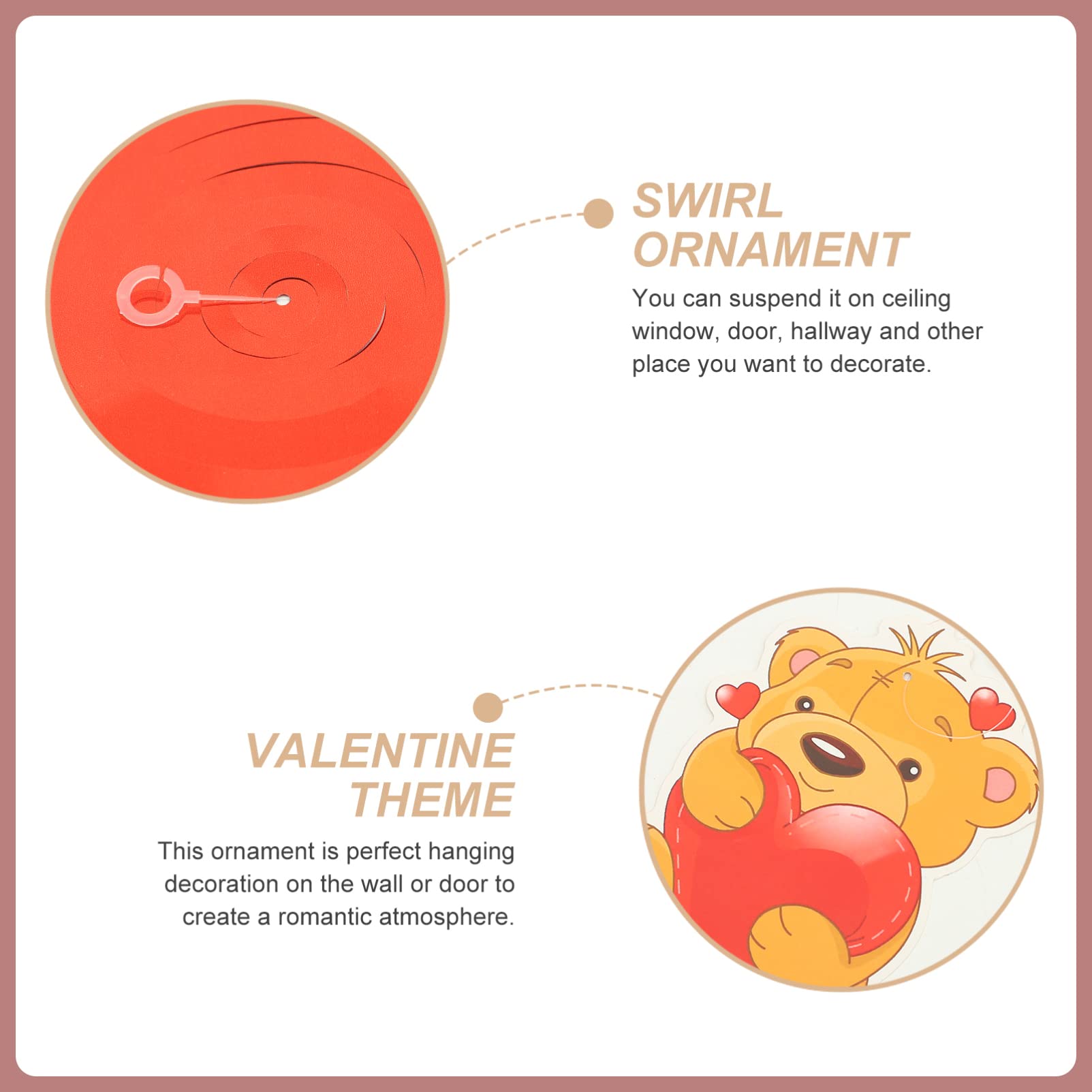 PRETYZOOM 5 Sätze Valentinstag-spirale Hängend Valentinsgrüße Bänder Deckenverkleidung Hochzeitsdeko Spiralanhänger Zum Valentinstag Strudelanhänger Zum Valentinstag Papier 12 Stück * 5