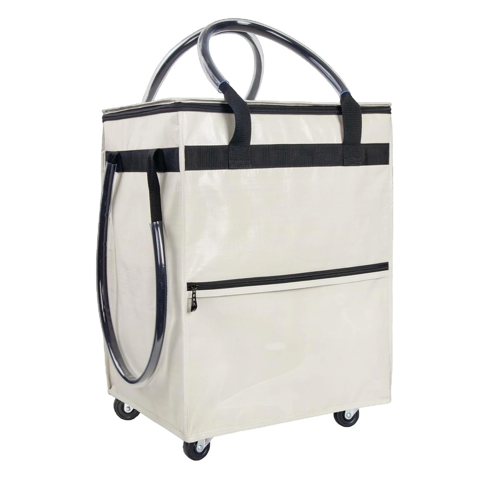 RIZGHWOY Borsa di Drogheria Riutilizzabile su Ruote Carrello della Spesa Portatile a Prova di Carrello Pieghevole per Campeggio in Palestra da Viaggio (WHITE)