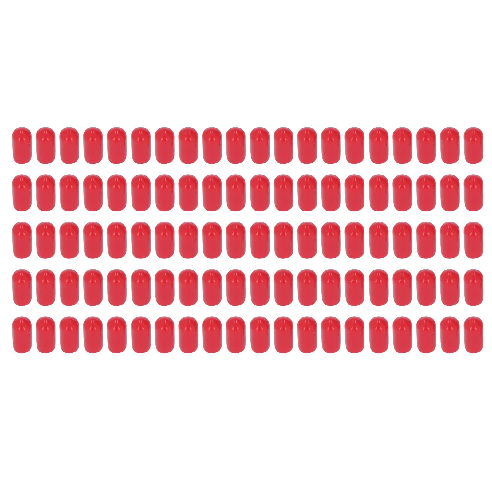 Respicefinem 100PCS PVC Screw Thread Protective Caps Round Pipe End Covers for Cylinder Valve Flange with 9mm Standard Size Excellent Elasticity Red Color Oil and (6mm)