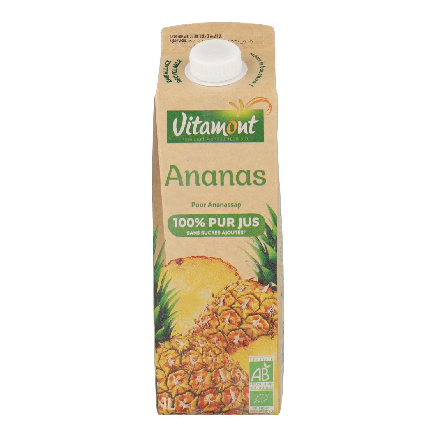 Vitamont Puro Jugo De Piña 1 L 1 L - 300 g