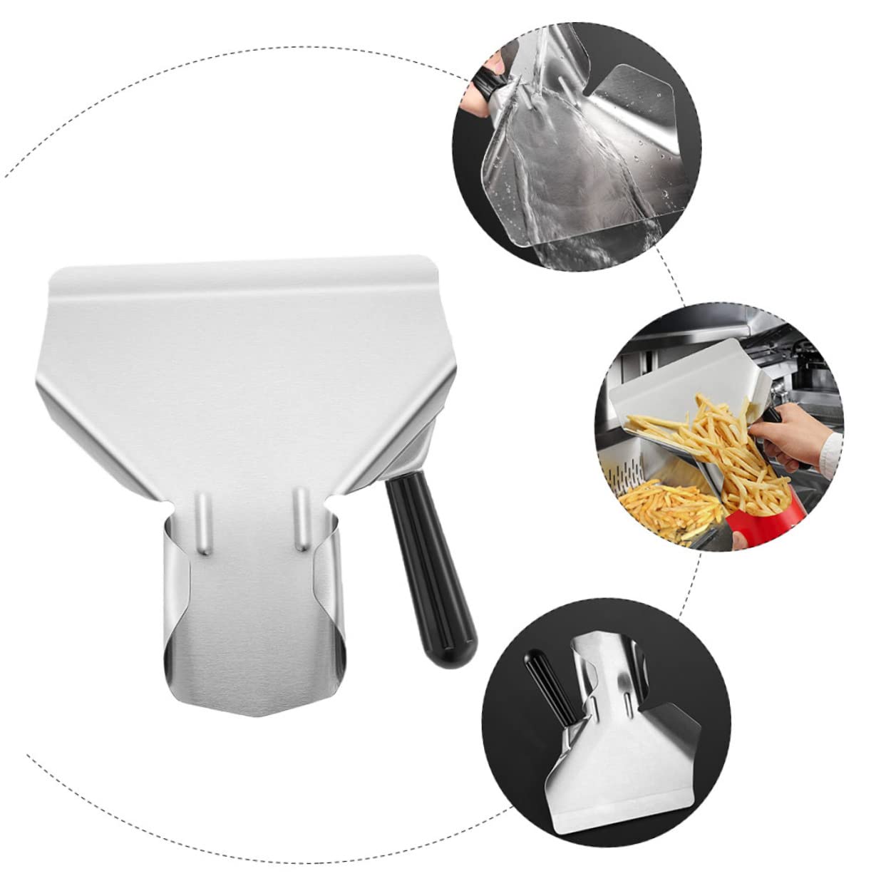 IMIKEYA Paletta in Acciaio Inossidabile Leggera e Facile da Pulire per Imballaggio Farina e Noci, Utensile da Cucina per Uso Domestico e Ristoranti