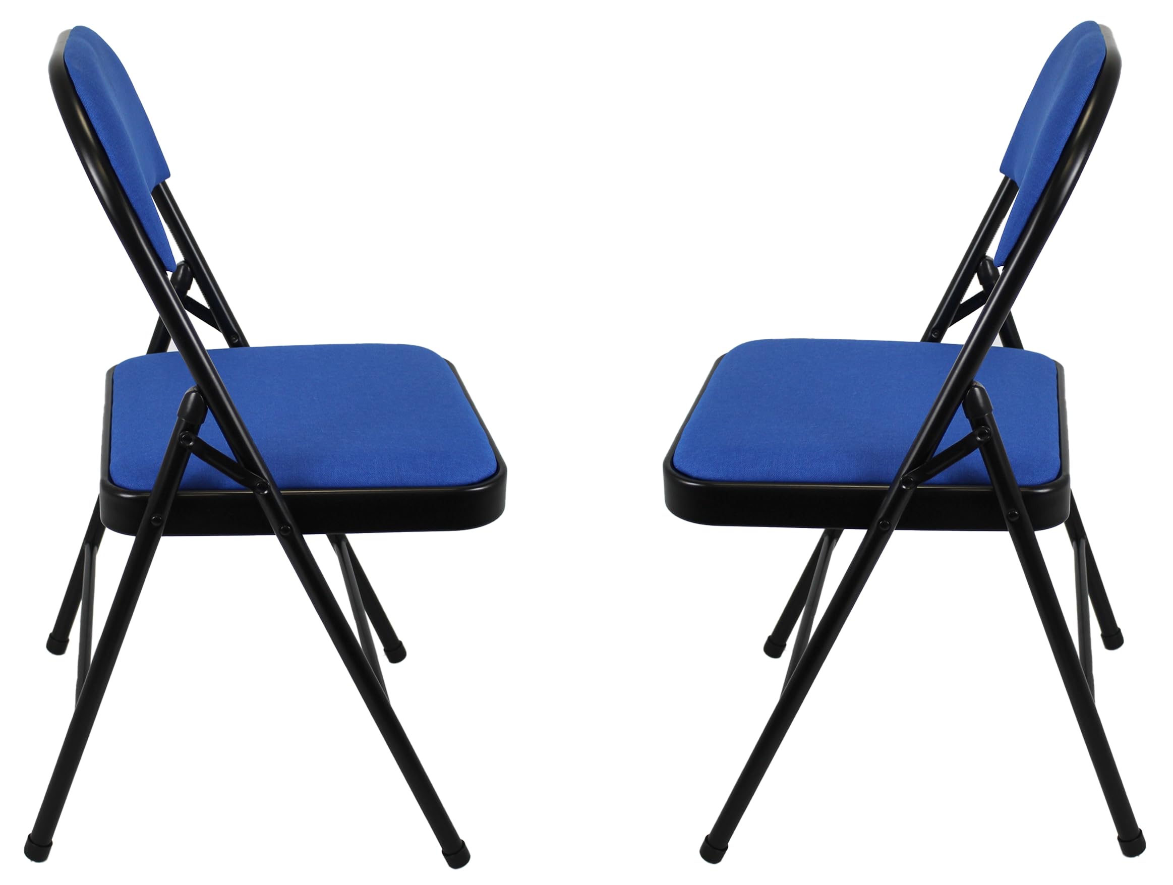 Meta Steel Frame with Fabric Seat Padded Office Work Study Party Dining Folding Chair (2, Blue)
