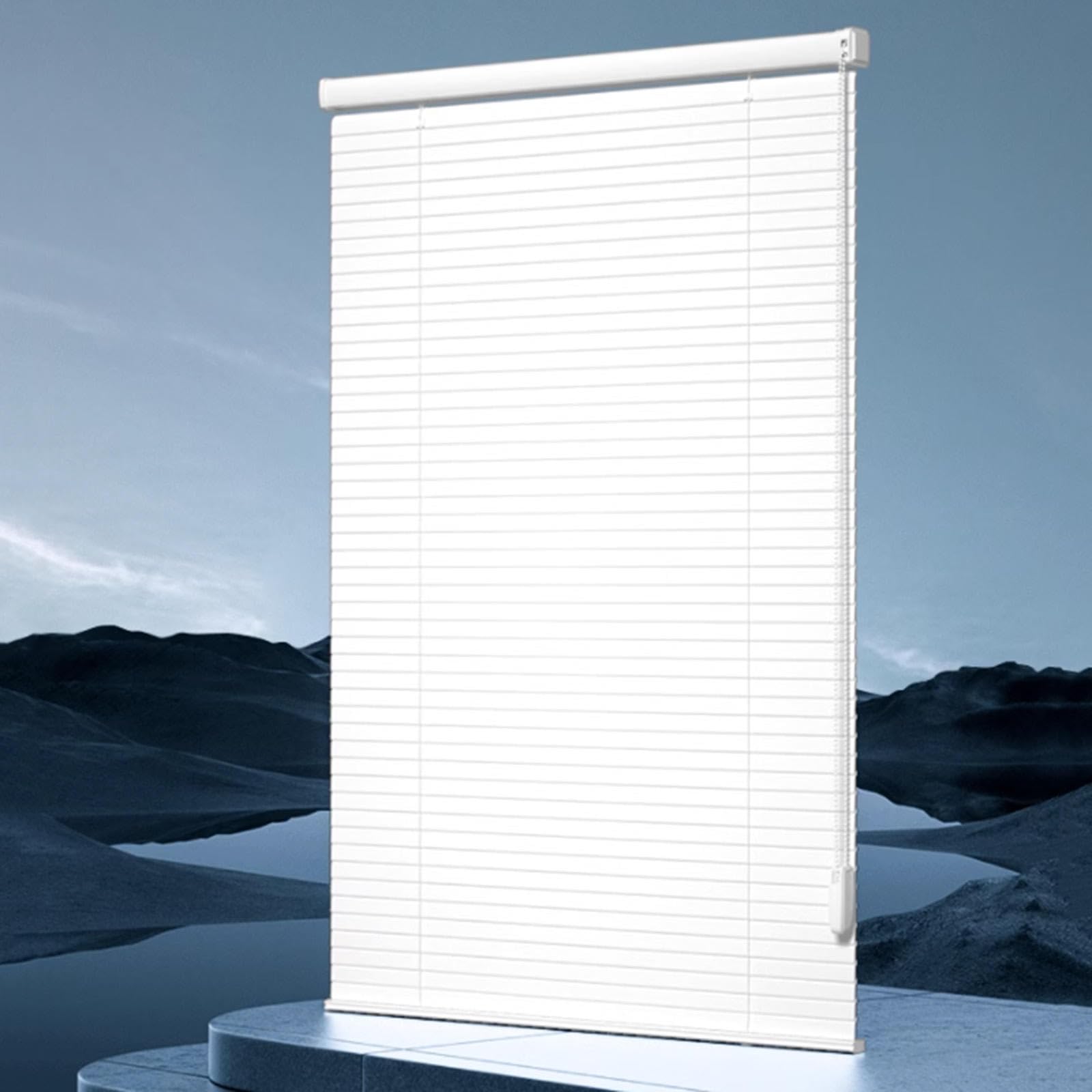 Pxzybd W×H Venetian Blinds Aluminium White,25Mm Slats Horizontal Blinds, Venetian Shades For Doors Windows,Easy Fit Curtains,Blackout/Heat Insulation/Privacy Shutters,Customisable,-60×110Cm(24 * 43In)