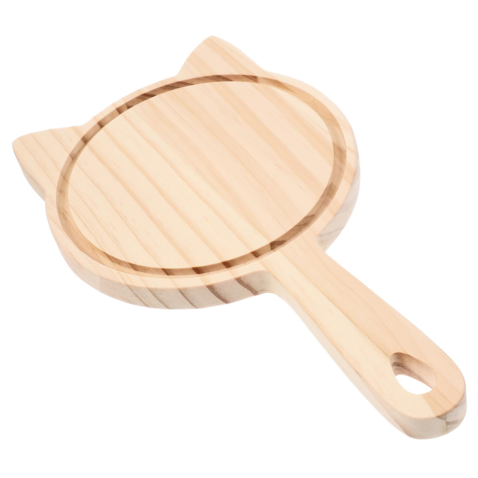 BRIGHTFUFU Handmade Pizza Board Round Cheese Plate Serving Trays Pizza Paddle Wood Peel Home Cafe