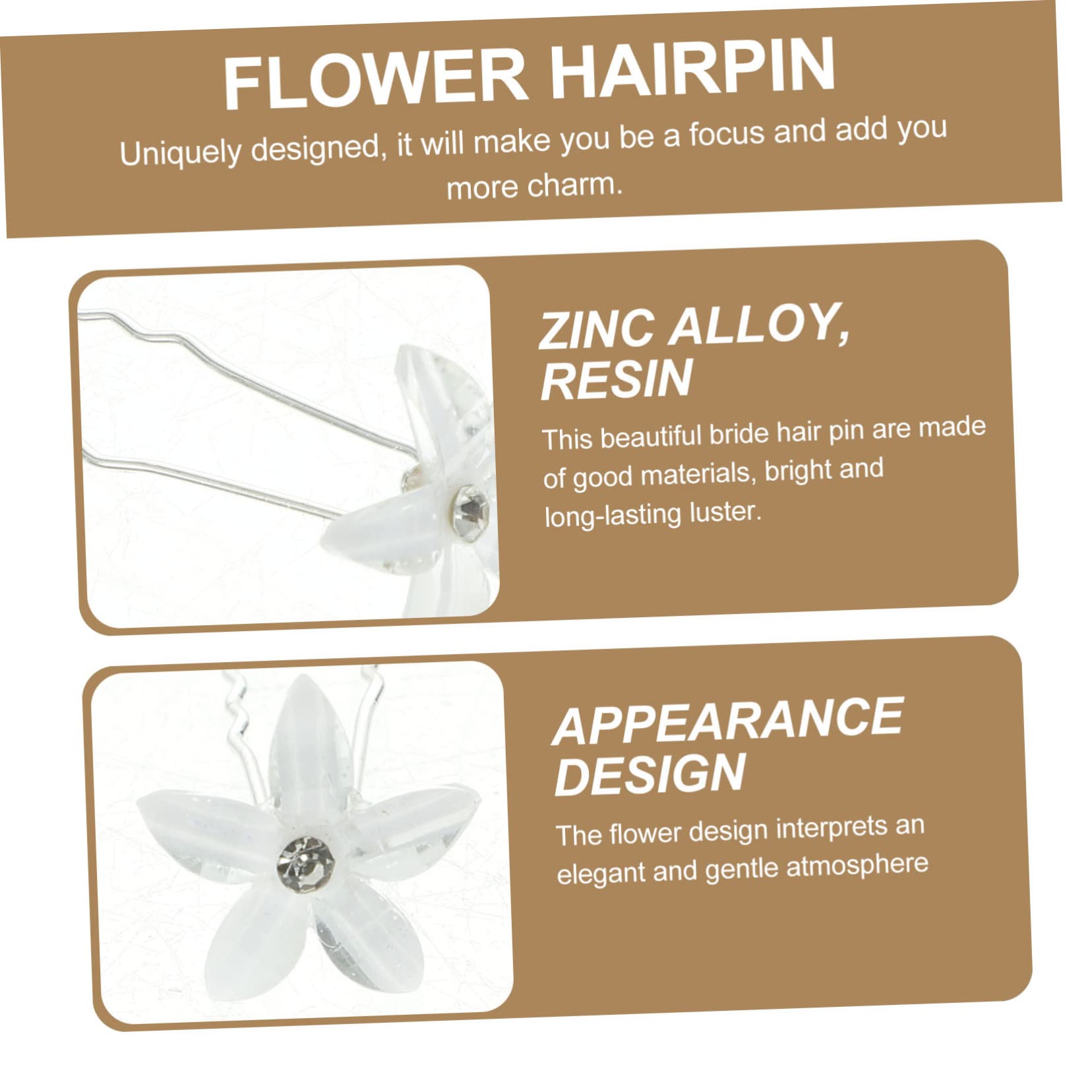 FOMIYES 100stücke Teiliges U-förmige Haarnadel Mit Blumen Braut-haaraccessoire Hochzeits-haarspangen Für Damen Leicht Und Komfortabel Für Feiern Und Alltag