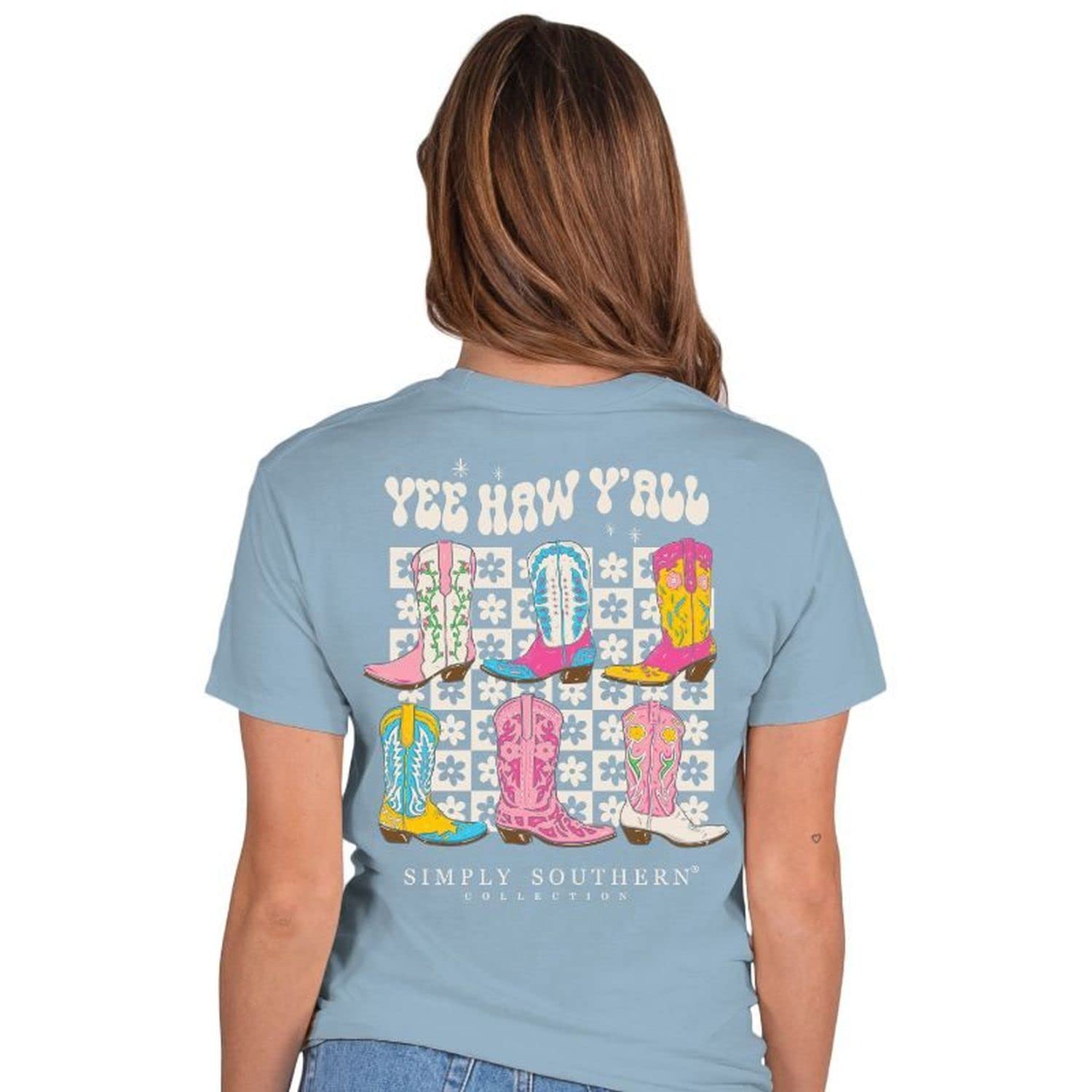 Simply Southern Yee Haw Y'all - Boots - Adult T-Shirt