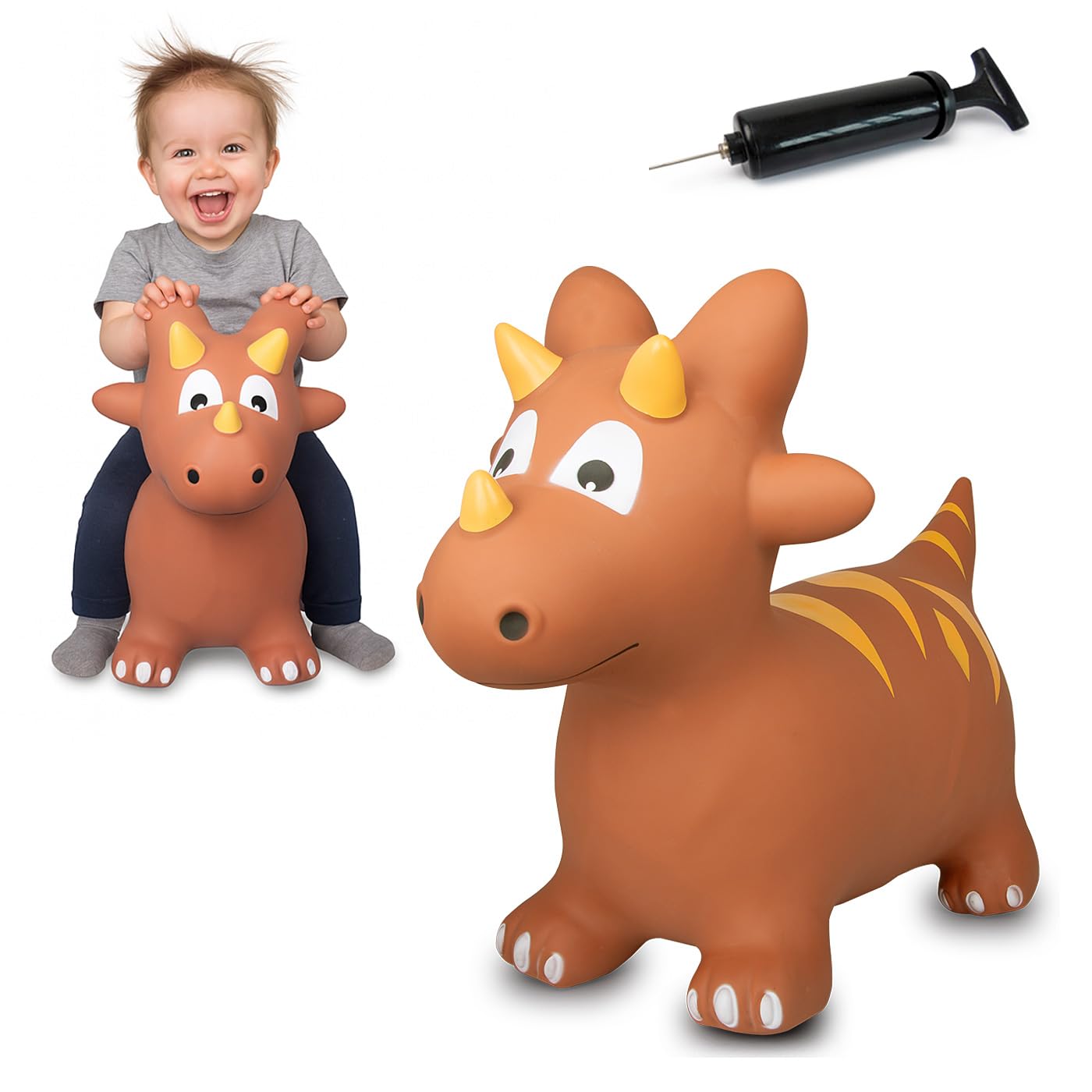 JAMARA 460591 Dino HoppyDoo Bouncy Toy for Children, Bouncing Toy Baby Indoor/Outdoor, Gift for Kids, Garden Toy, Bouncing, Easy Care, BPA-Free, with Pump