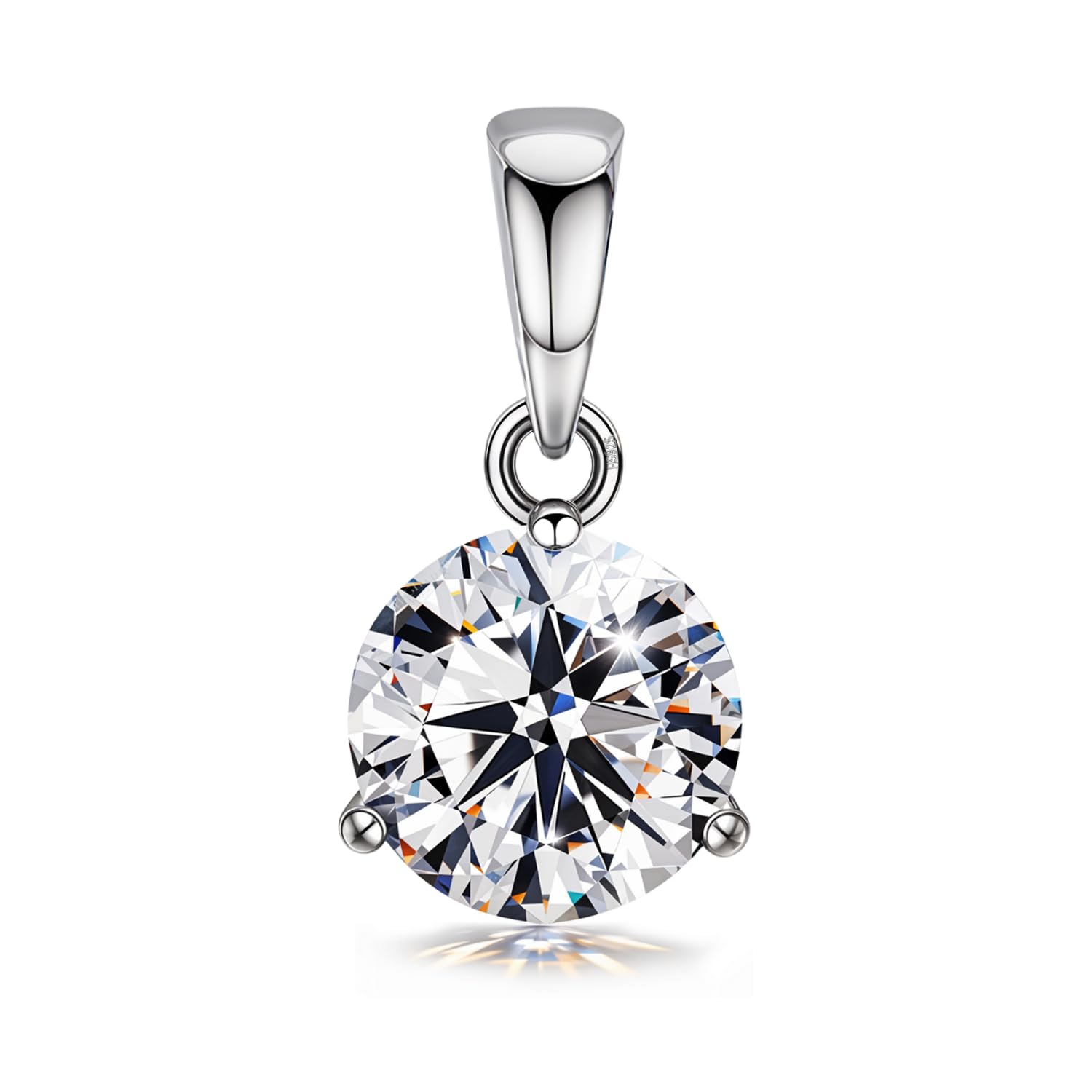"Sparkling Martini Solitaire Pendant | 92.5 Sterling Silver & Diamond like Brilliance Sparkling Zirconia | Lovely Gift - Silver-image-47