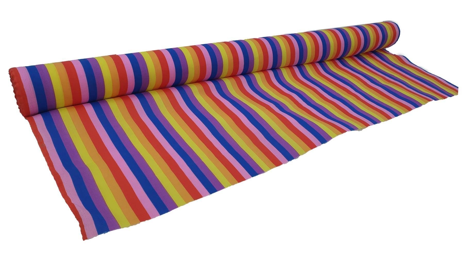 100cm (1 Metre) x 110cm Stripe Striped Polycotton Fabric Material 65% Polyester 35% Cotton Arts Crafts [Hatter Stripe]