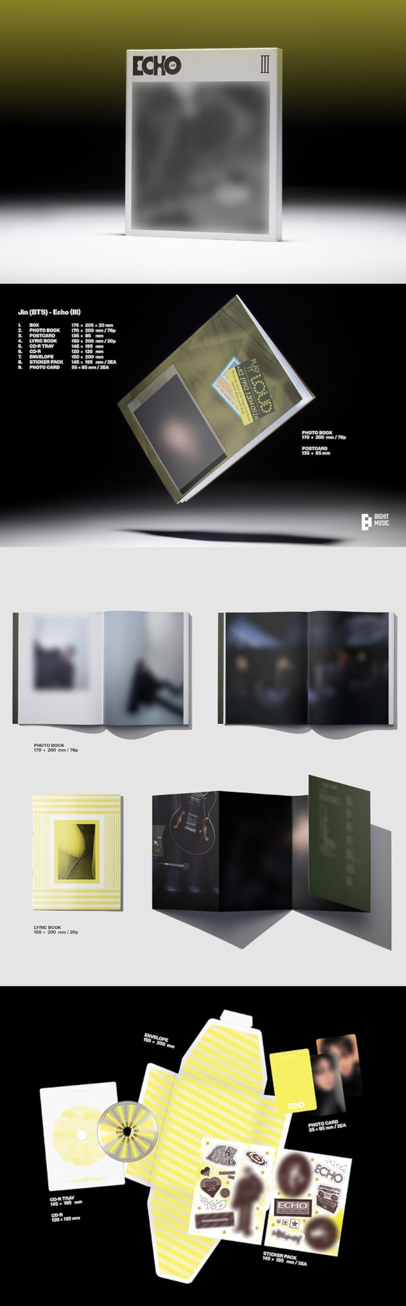 Amazon.com: JIN 2nd Solo Album [Echo] (3 Set Photobook) : Home