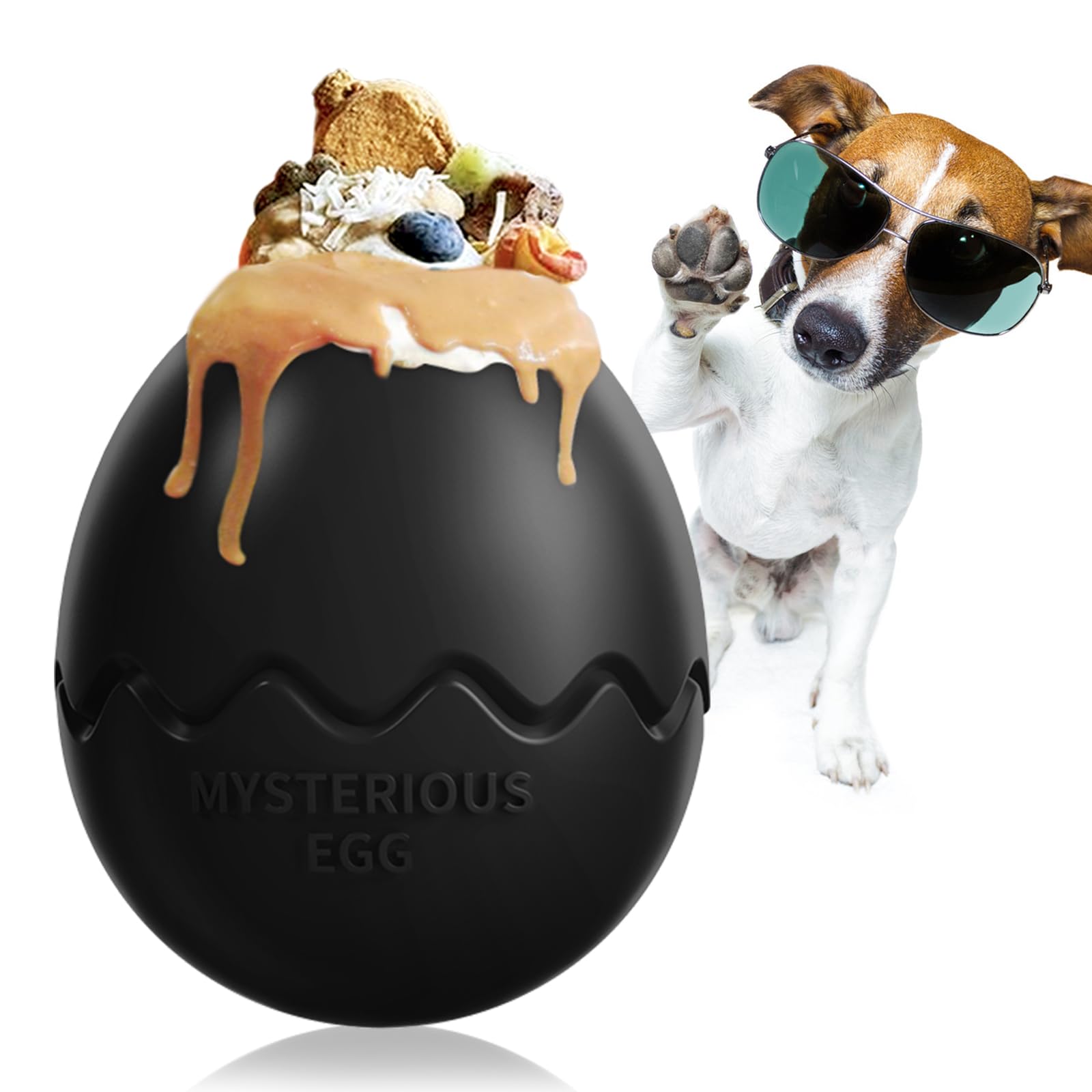Durable Treat Dispensing Dog Toy, Tough & Interactive for All Dogs, Including Aggressive Chewers | Great for Fetch & Training, Dishwasher Safe (Black)