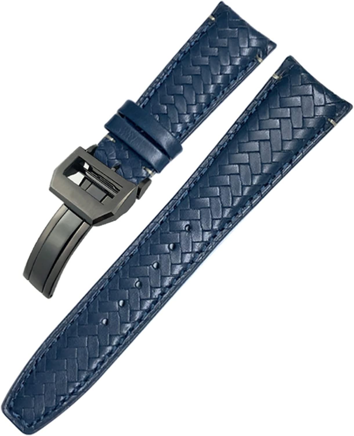 SKXMOD] 湾曲端牛革織時計バンド 20 ミリメートル 21 ミリメートル 22