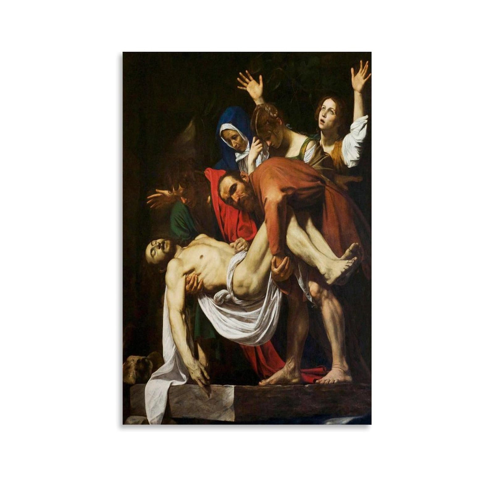 DEcter Caravaggio Painters' Works「The Entombment of Christ」Poster Room Aesthetic Print Art Wall Painting Canvas Gifts Modern Bedroom Decor 12x18inch(30x45cm)