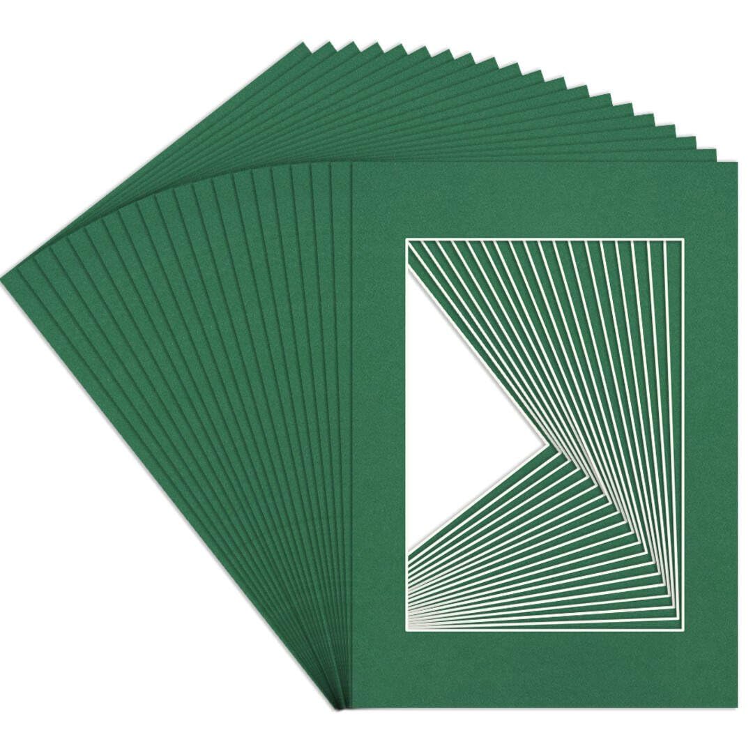 Procut Global A6 Emerald Picture Mounts to Fit A7 Aperture - Precision Cut Cardboard Photo Mount - Ideal for Frames, Prints, Artwork & Certificates - Sizes & Colours Available - 20 Pack