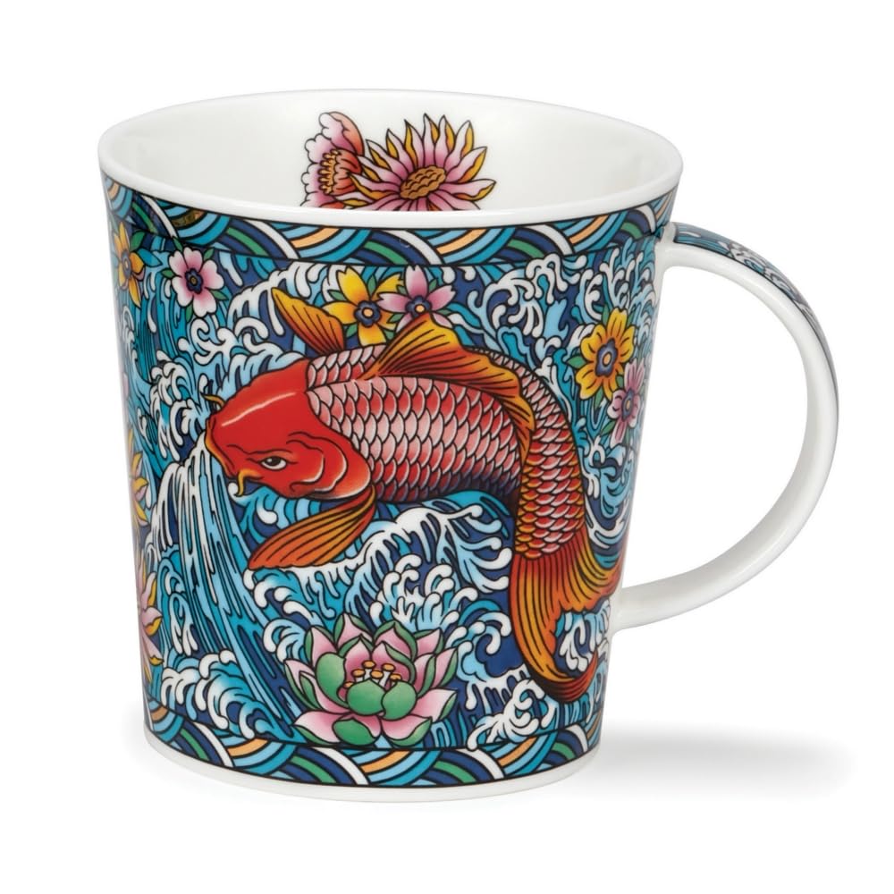 Dunoon Lomond Fine Bone China Mug Kaiga (LO-KAIG-Fish), White