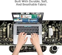 Vista 18 de MIBITRI Juego de alfombrillas para mouse y teclado, alfombrilla de mouse extendida para juegos + soporte ergonómico para reposamuñecas para teclado