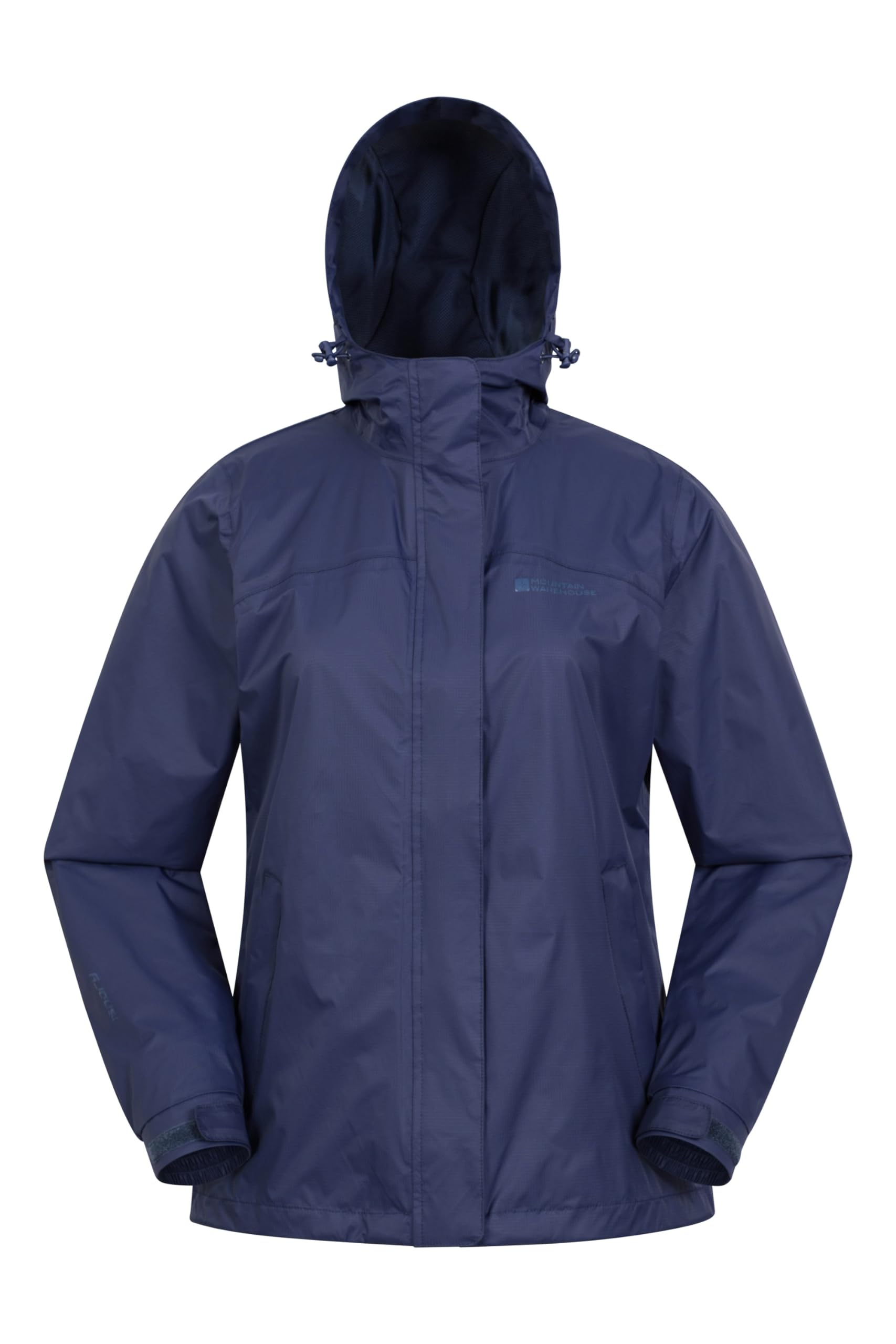 Mountain Warehouse Torrent Womens Waterproof Jacket - Ladies Raincoat, Lightweight Coat, Fully Taped Seams, 2 Zipped Pockets Cagoule - For Travelling, Camping, Outdoors Navy Women's Size 18