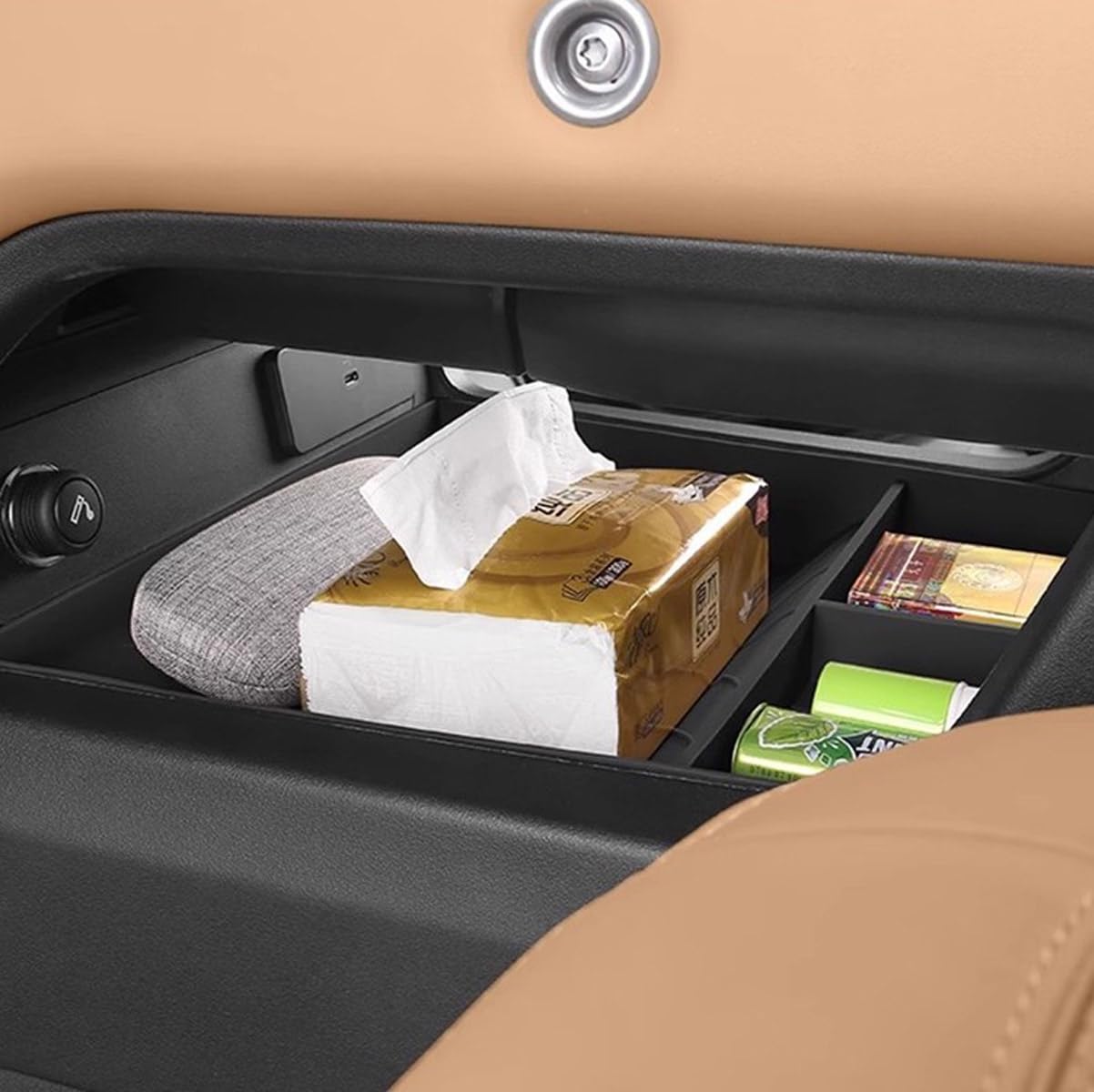 SHIFENG Per NUOVO 2025 LR Defender 90 110 130 Console inferiore Vassoio di Immagazzinaggio Scatola Organizzatore Interno Silicone Pad Protettivo Accessori (nero)