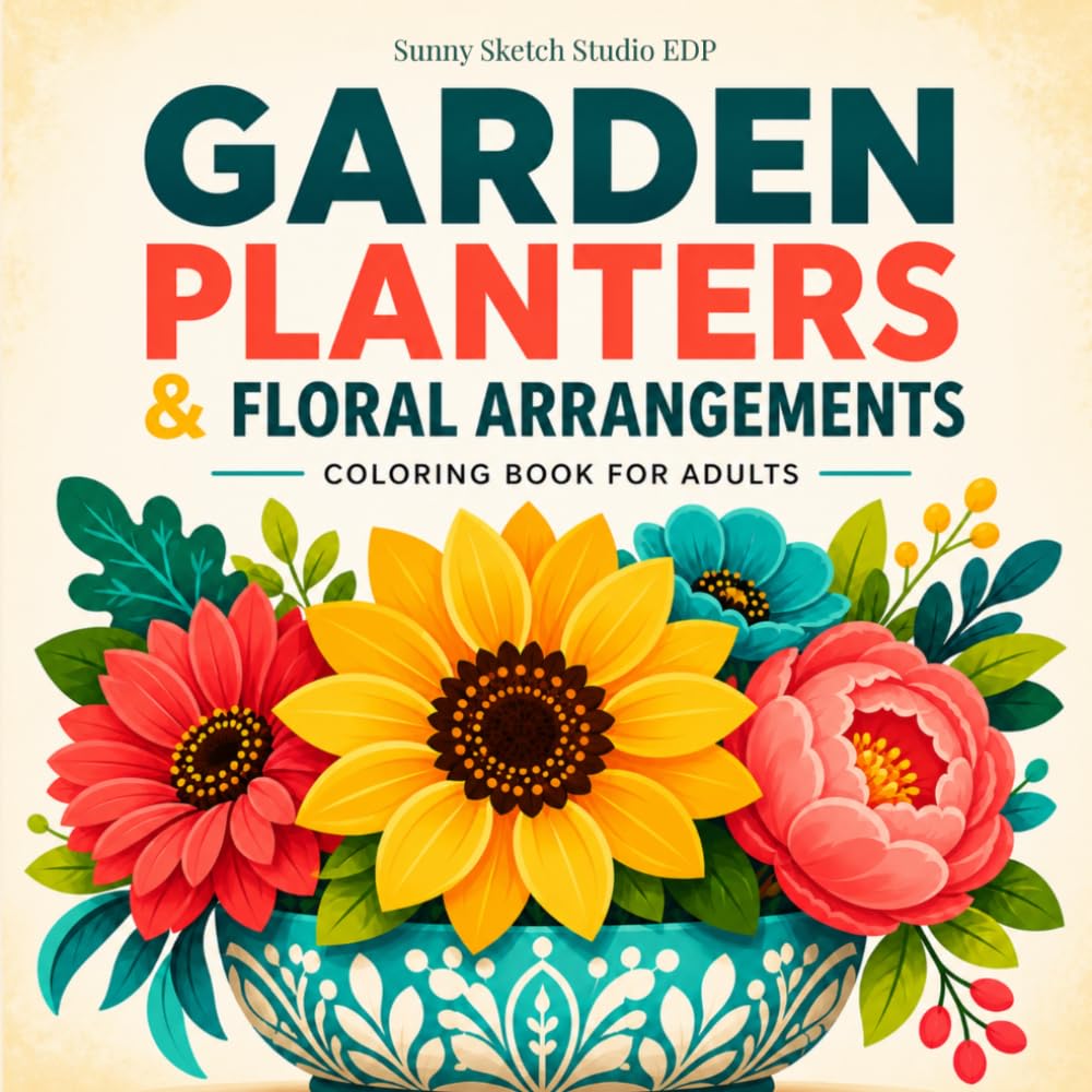Garden Planters Coloring Book: Stress Relief and Cozy Floral Designs Featuring Plants, Flowers, and Decorative Pots for Adults and Gardening Lovers (Cozy Floral Escape)