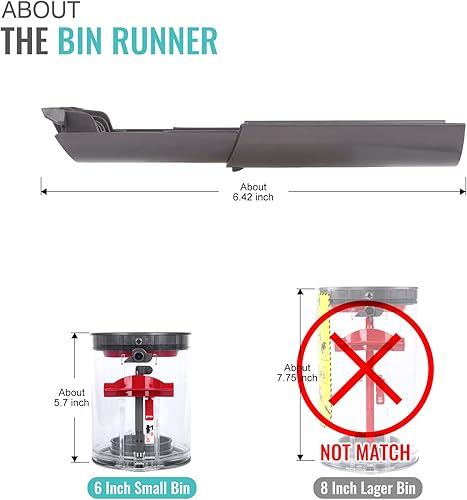 Miniatura 3 de Contenedor corto de 6 pulgadas compatible con Dyson V10 SV12 Aspiradora Pequeña Ciclón Baffle Cubo de Polvo Piezas de Repuesto