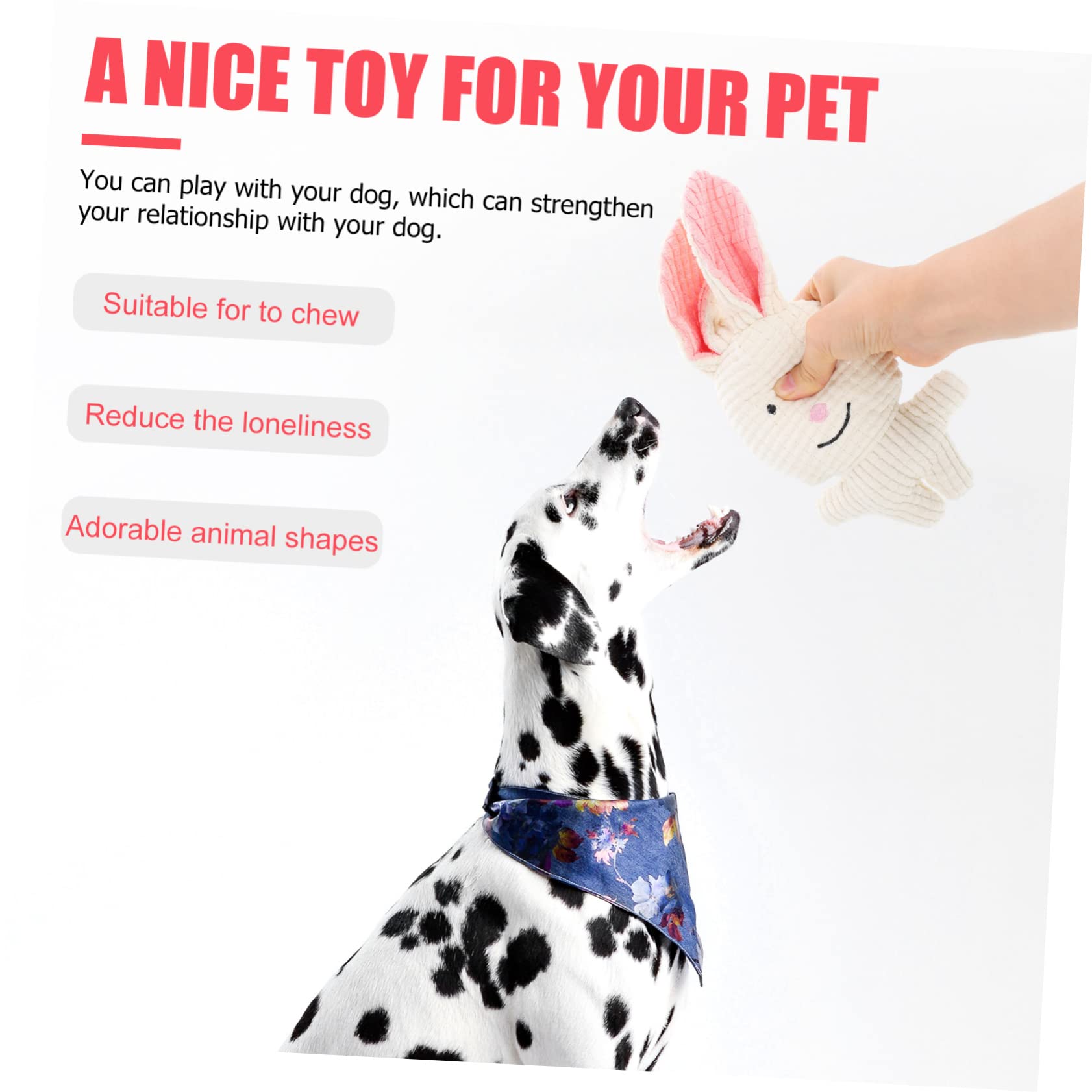 Toddmomy 5pièces Jouet à Mâcher pour Chiens Peluche Squeaky Accessoire pour Dentition Et Amusement Chiots Jouet Interactif pour Petits Et Moyens Chiens