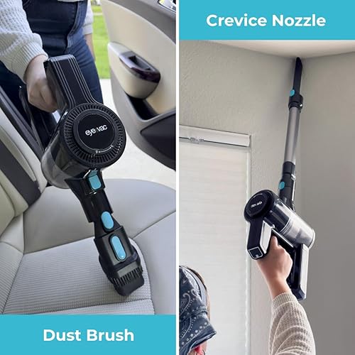 Miniatura 3 de EyeVac Reach - Aspiradora inalámbrica 6 en 1, succión ligera y potente para suelos duros y alfombras, tiempo de funcionamiento de 35 minutos,