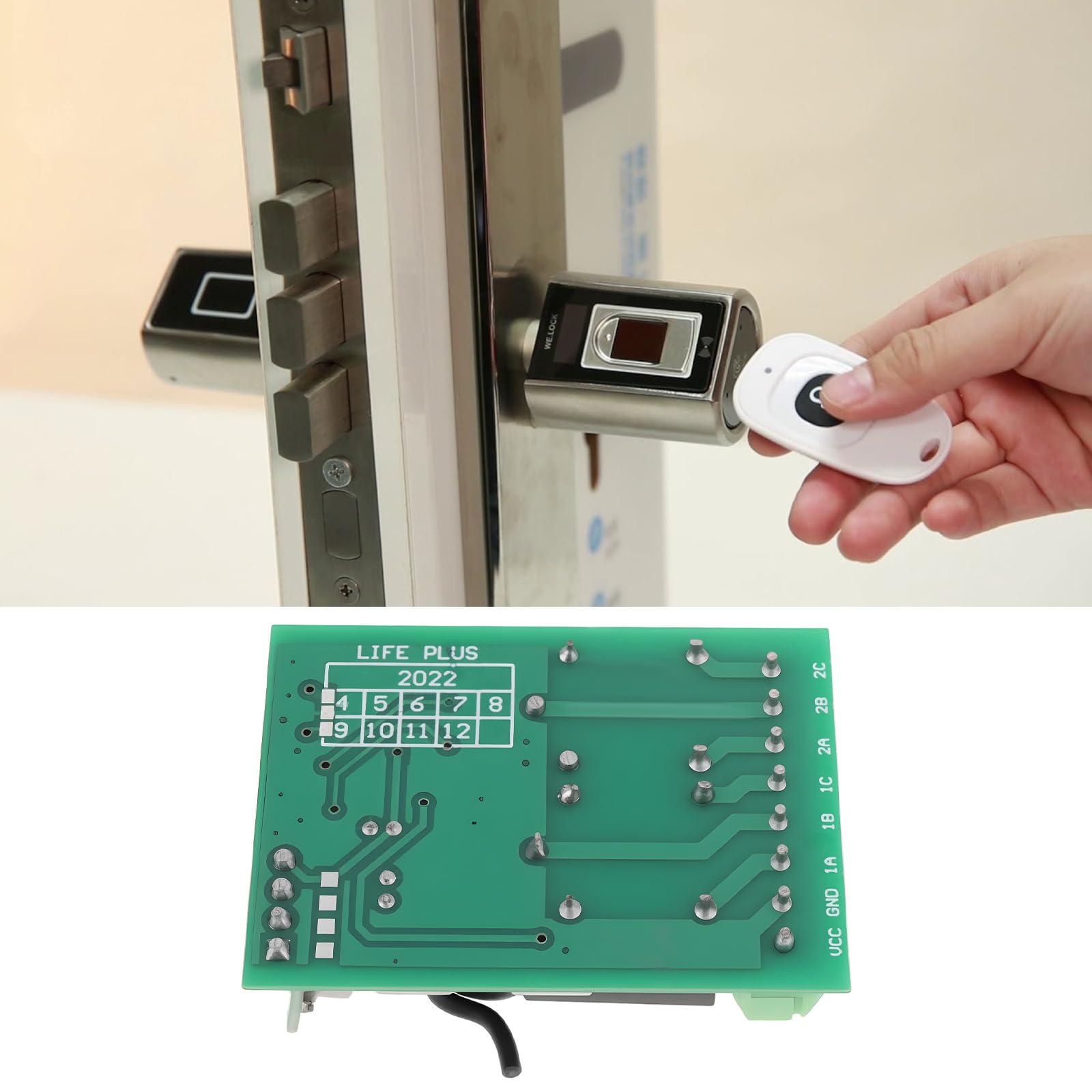 YINETTECH OU-433L2 Learning 2 Channel Radio Receiver Board 12V 433MHZ for Remote Control - Image 3