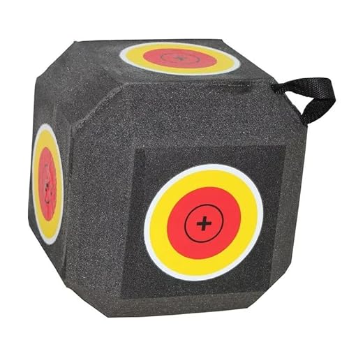 3D Archery Target High Density Polyhedral Self Healing Foam Cube Target Shooting (Red, Small)
