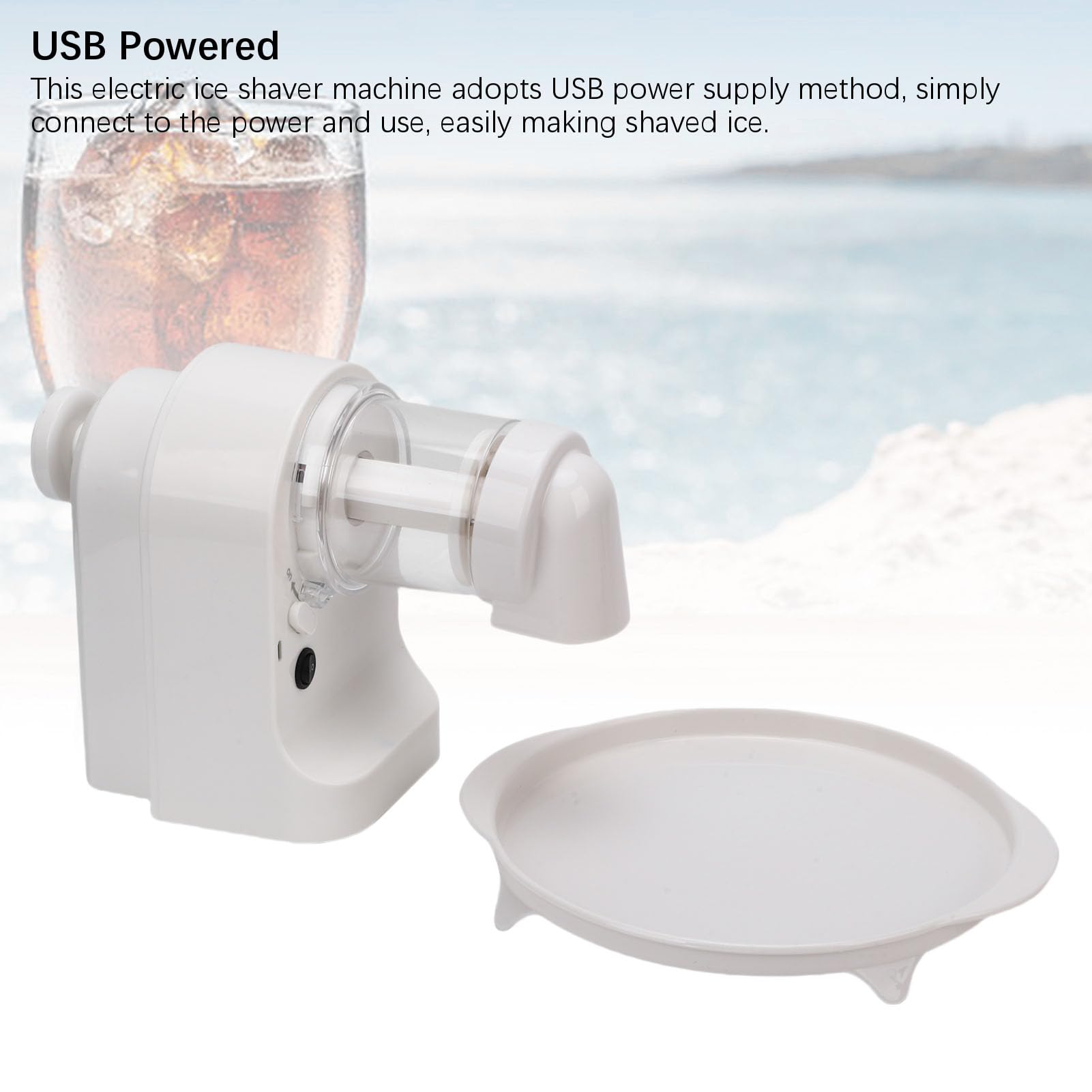 Domary Electric Ice Shaver Powerful Quiet Shaved Ice Machine for Home