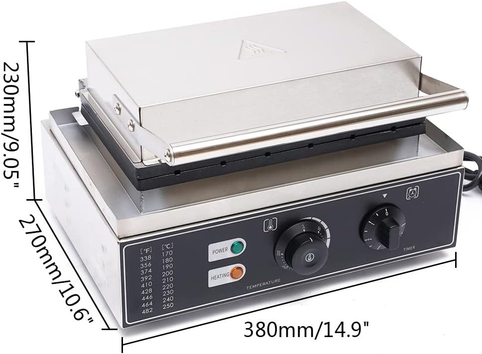 Stick Waffle Maker, 110V 1550W Commercial Stick Shaped Waffle Maker Electric Stainless Steel Rotatable Double-Head Heating Waffle Making for Tea Shops, Snack Bars, Dessert Shops (6 Roots 110V 1550W)