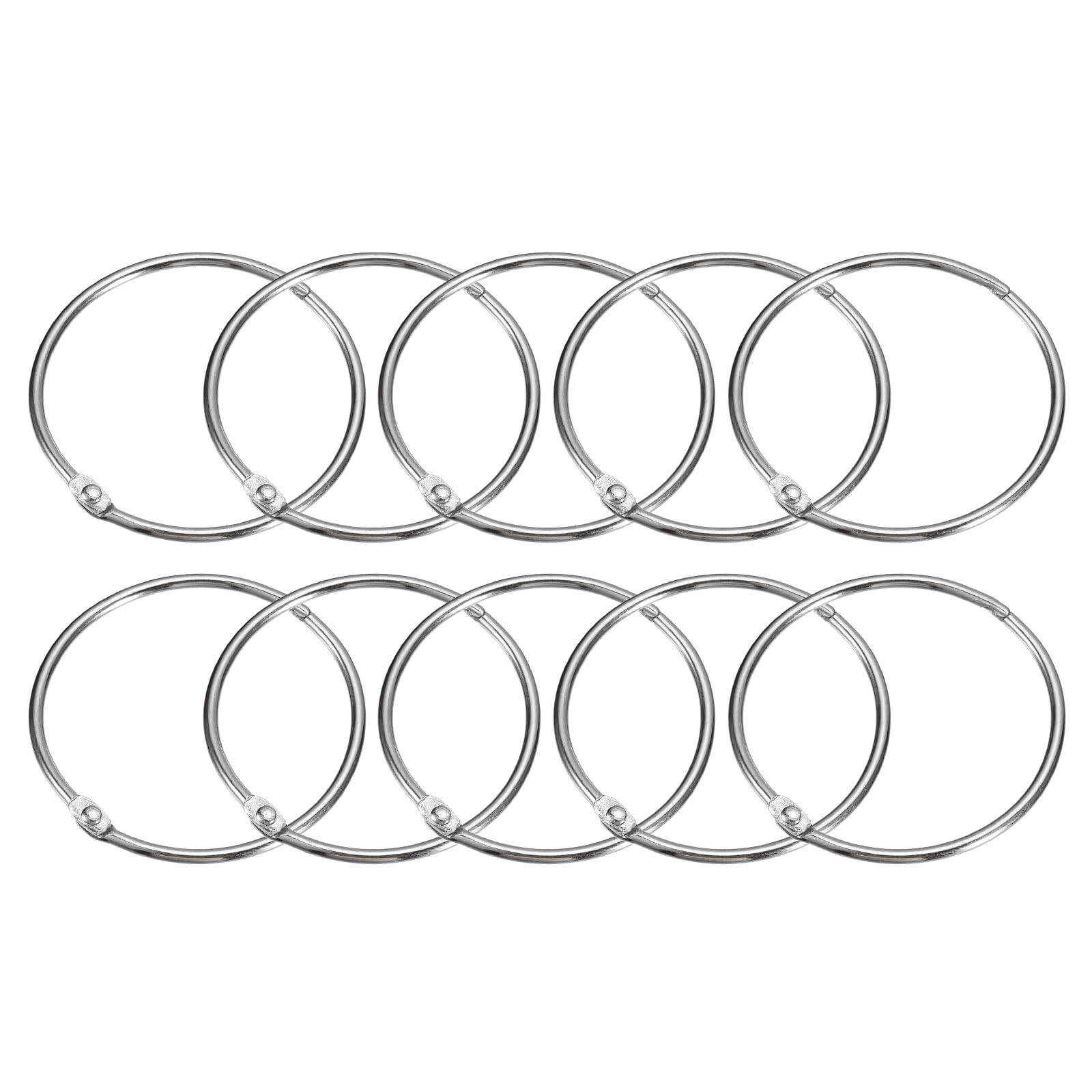 uxcell 24 anillos de cortina de ducha de 3 pulgadas, ganchos redondos de metal inoxidable con diseño de junta a presión para barra de ducha de baño, color plateado