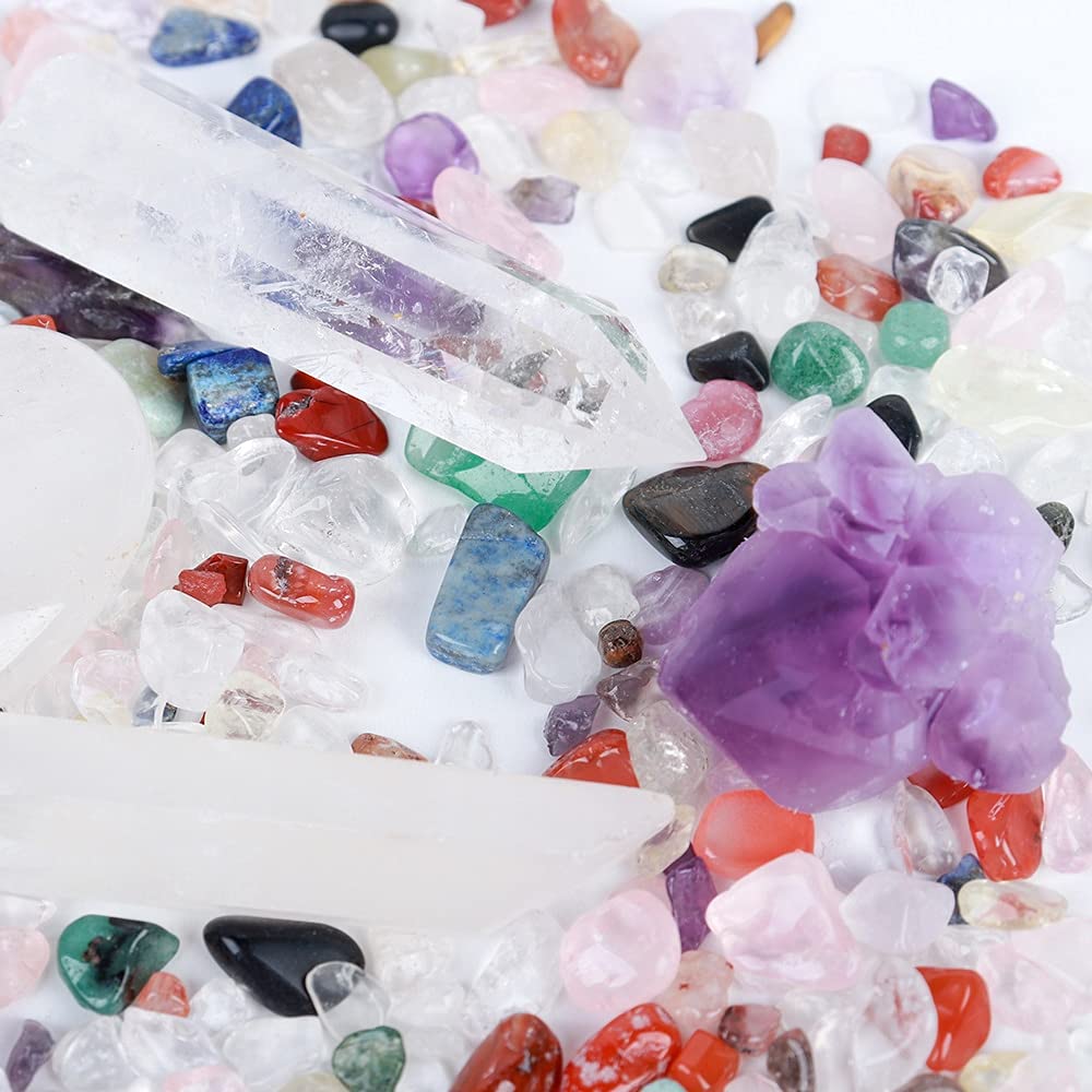ZTBH Cristal de meditación Natural Paquete de Regalo de la Caja de Regalo del Chakra de la Caja de Regalo del Chakra del Chakra Aura Magic Wand Paquete de energía Piedra de Cristal (Color : 6)