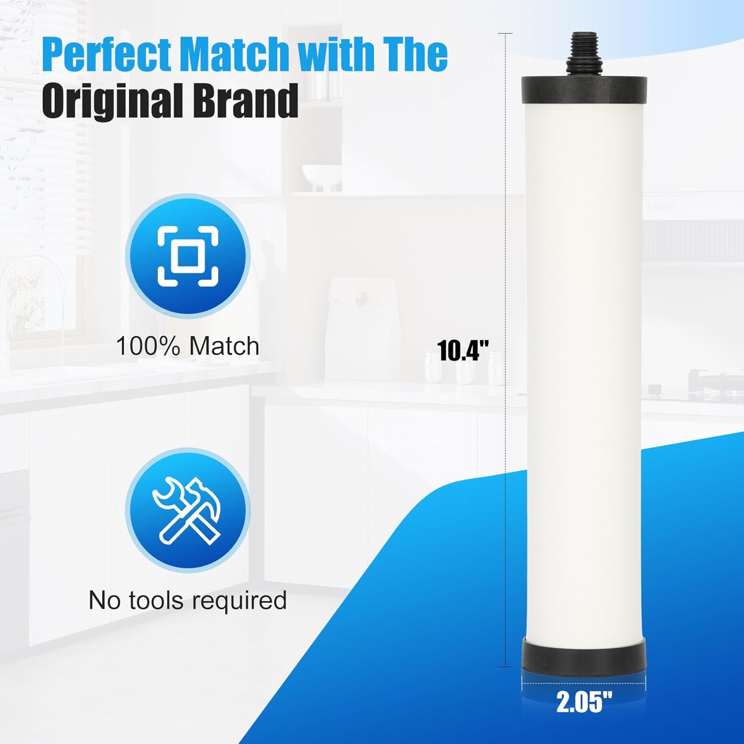 FRC06 Filter Cartridge, FRC06 Filter Replacement for Franke Water Filter, Filters Compatible with Franke FRCNSTR/FRC06 and FRCNSTR100/FRC06FRC06 Filters (2 PACK）