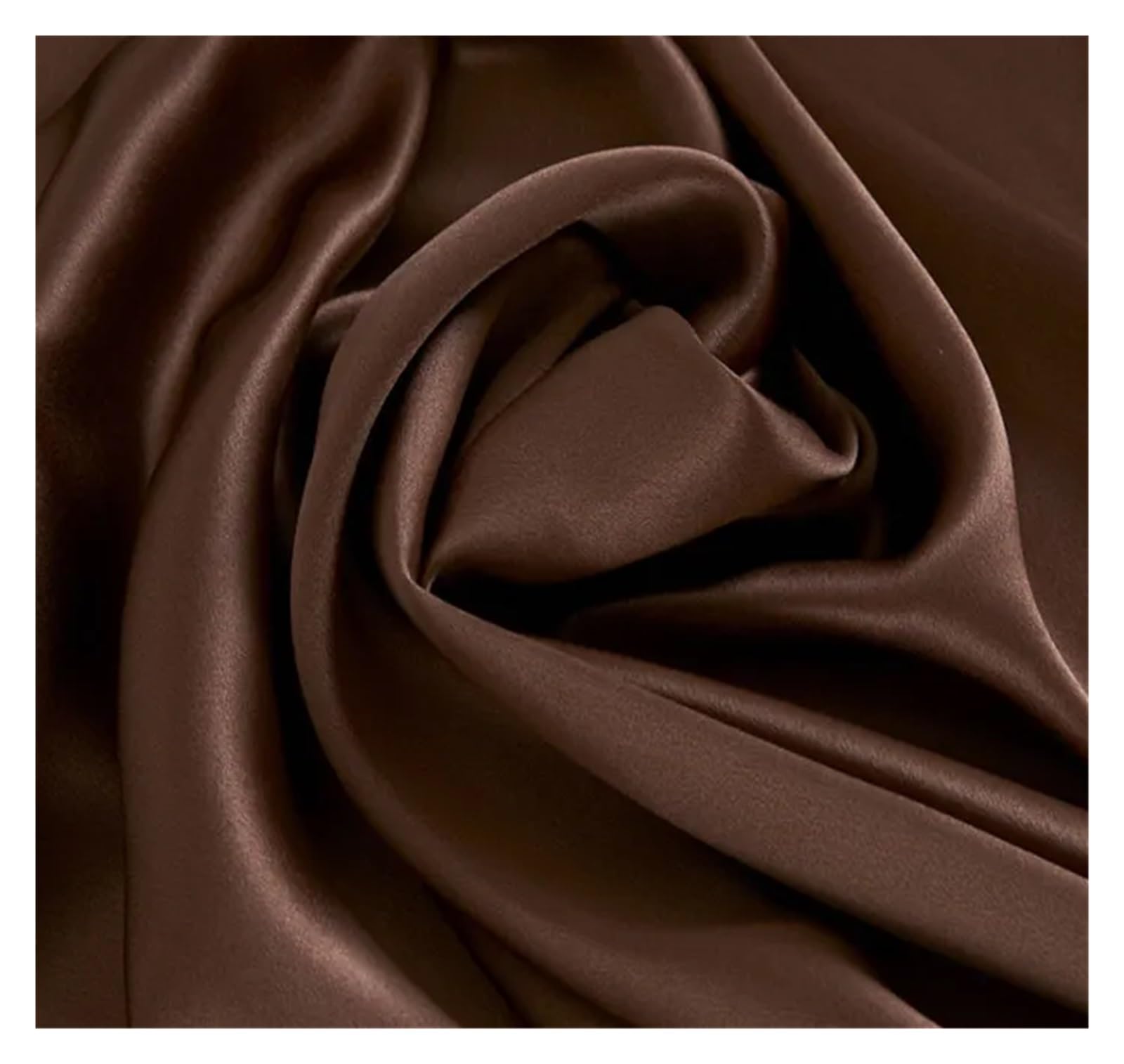 100% Mulberry Stain Silk Fabric 19 Momme Plain Dyed Super Smooth for Wedding DIY Dress Clothing Bedding(Coffee,1.5 Meter)