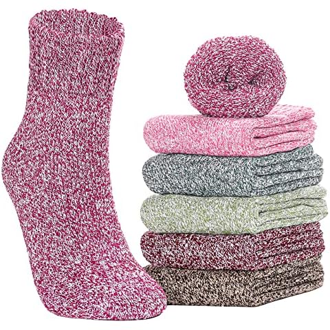 Jovego Calcetines Invierno Mujer, 6 Pares Calcetines de Algodón Cover