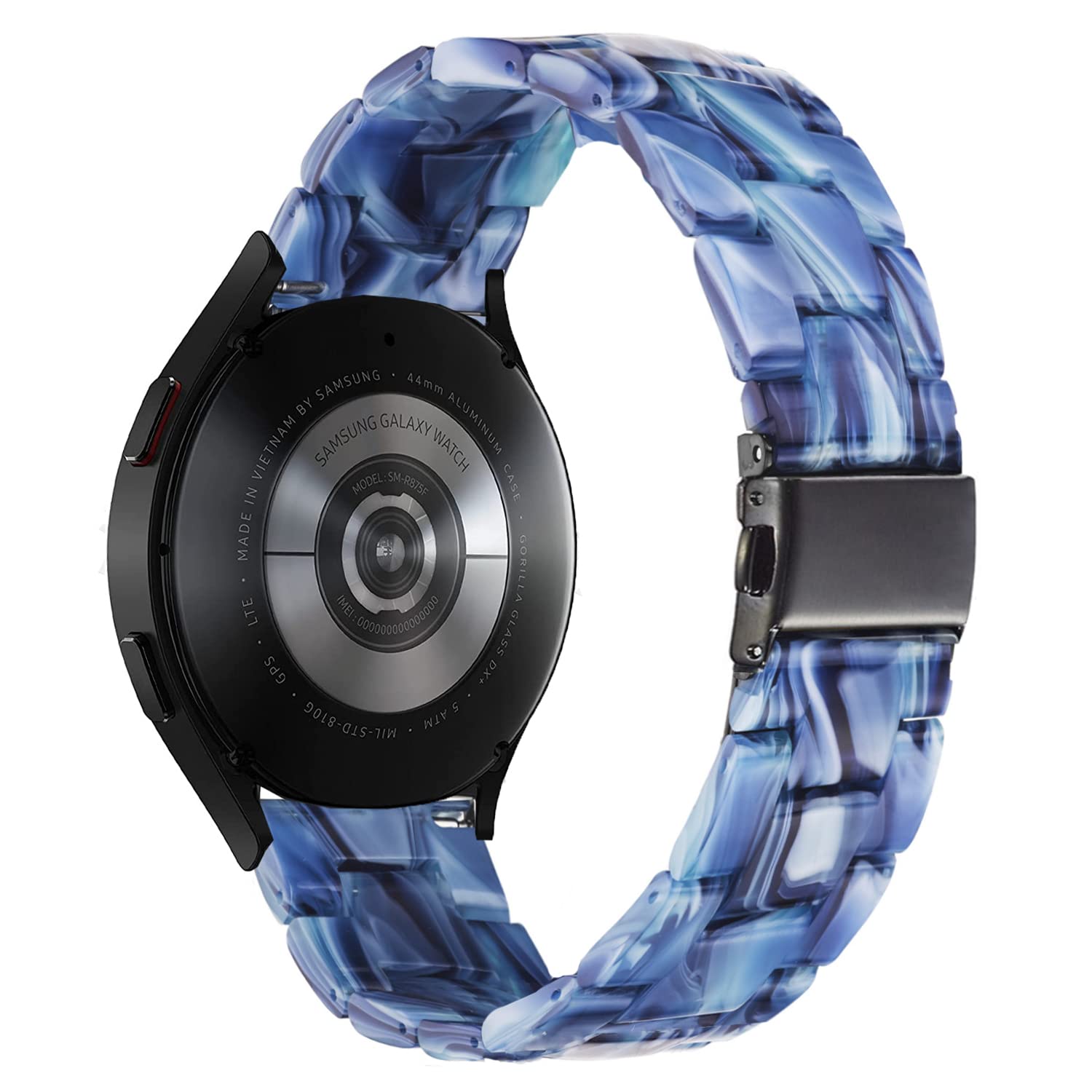 SPINYE Band Compatible with Samsung Galaxy watch 6/6 Classic/Galaxy Watch 5/5 Pro / 4/4 Classic / 3 41mm / Active 2, 20mm Colorful Resin Replacement Strap for Women Men (Crepuscular blue)