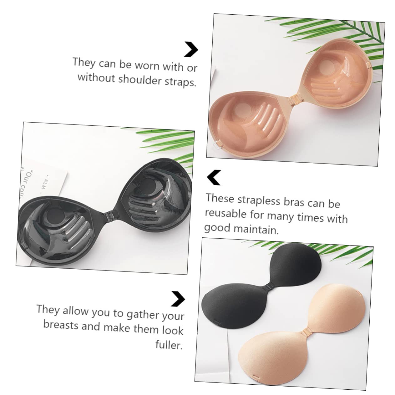 Holibanna Pegatinas De Ropa Interior Sin Costuras Para Mujer Sujetadores De Chicas Sujetador Sin Espalda y Sin Tirantes Sujetador Push up Sin Tirantes Gel De Sílice