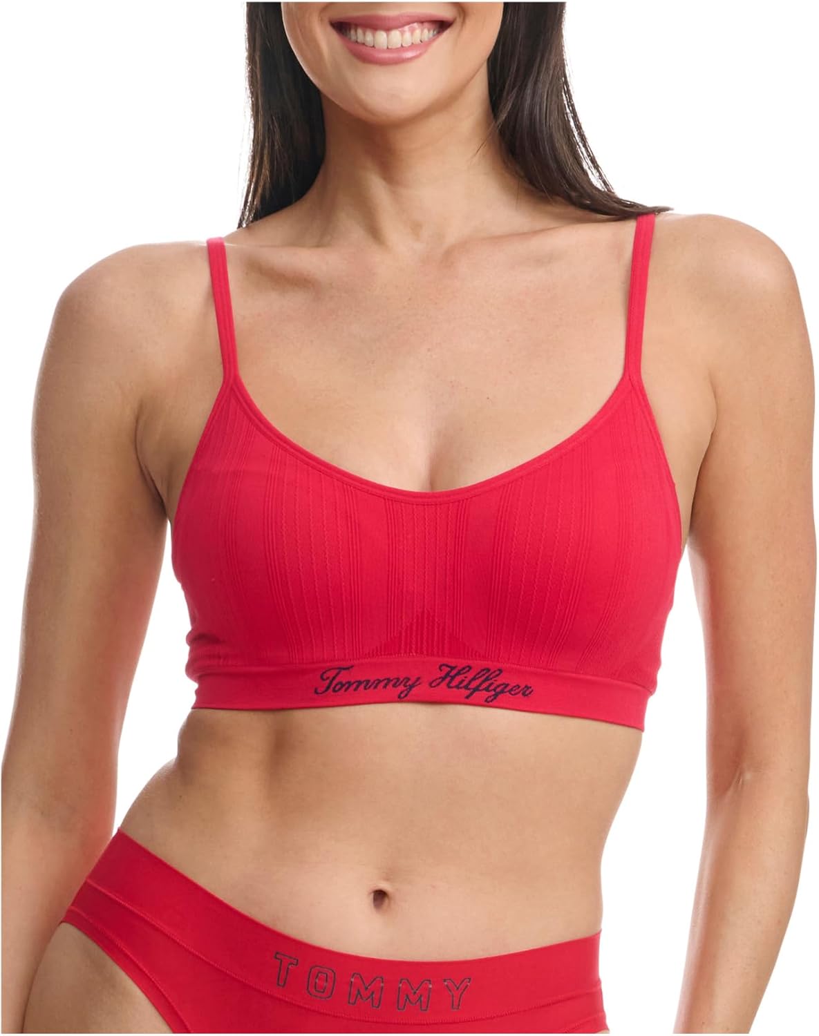 Tommy Hilfiger Womens Seamless Lightly Lined Cable Knit Bralette 2-Pack - Image 7