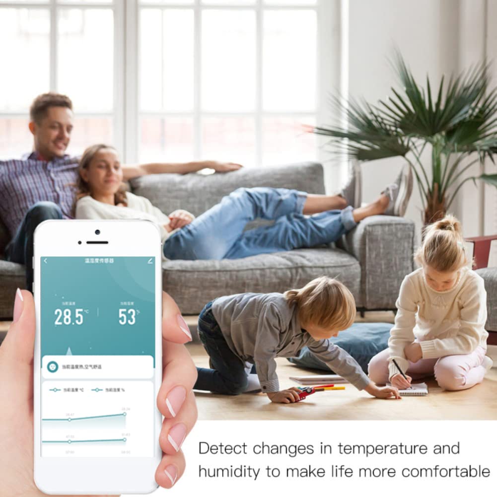 ZYWUOY Sensore termometro igrometro WiFi 4 pezzi wireless per interni temperatura umidità Tuya