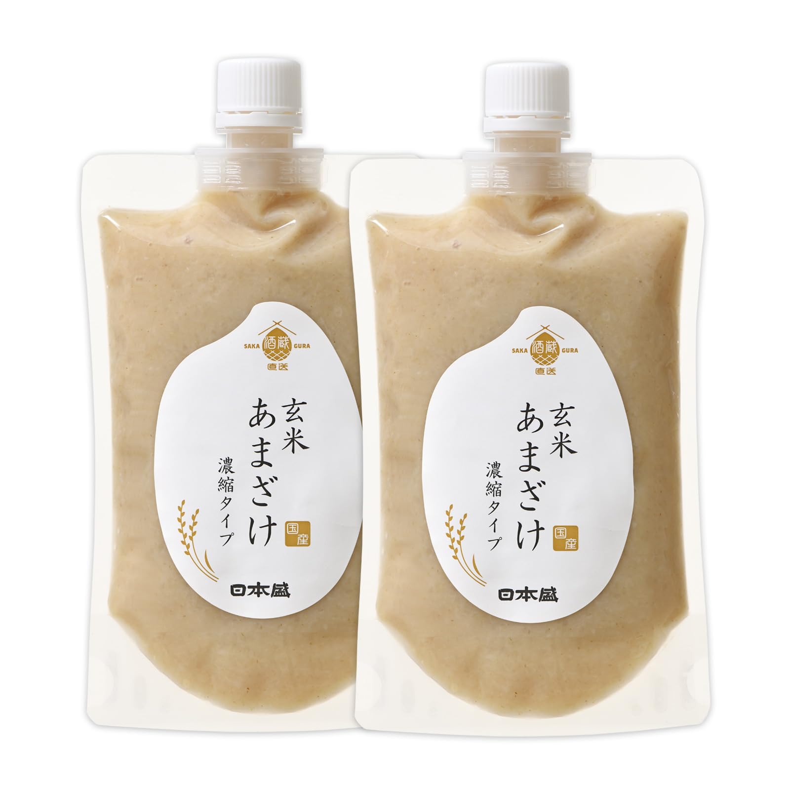 日本盛 玄米 甘酒 あまざけ 濃縮タイプ 300g×2個 玄米こうじ 国産 砂糖…