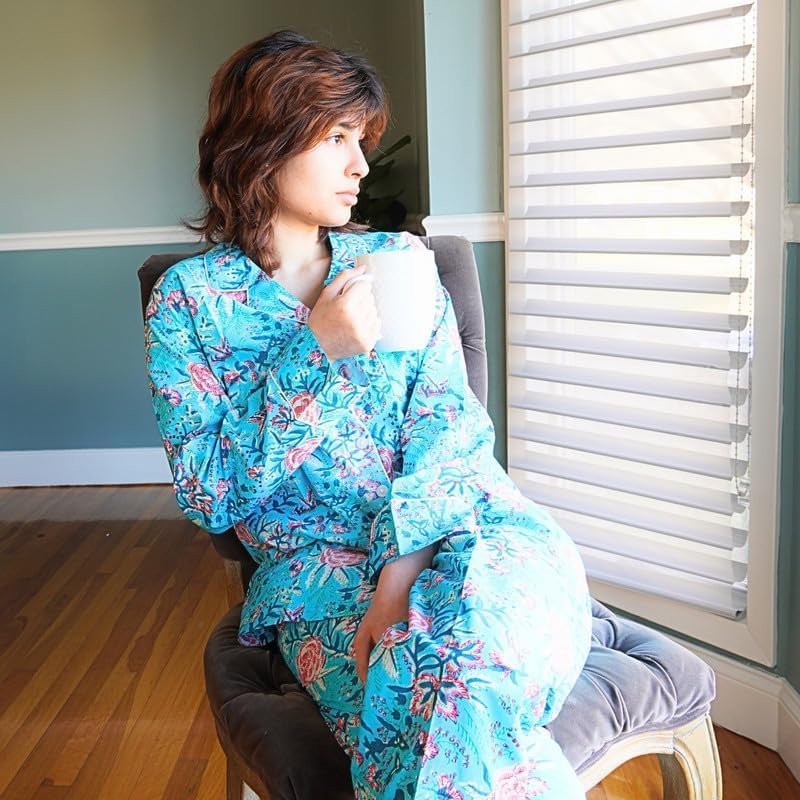 Huar Cotton Pajamas for Women - Luxurious Cotton Womens Pajama Sets - Comfortable Christmas PJ Set, Breathable & Light Pjs - Image 3