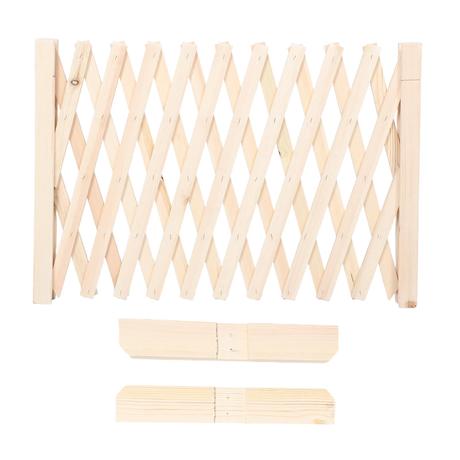 Einziehbare Holz Haustierbarriere Freistehend, Verstellbar, Khaki