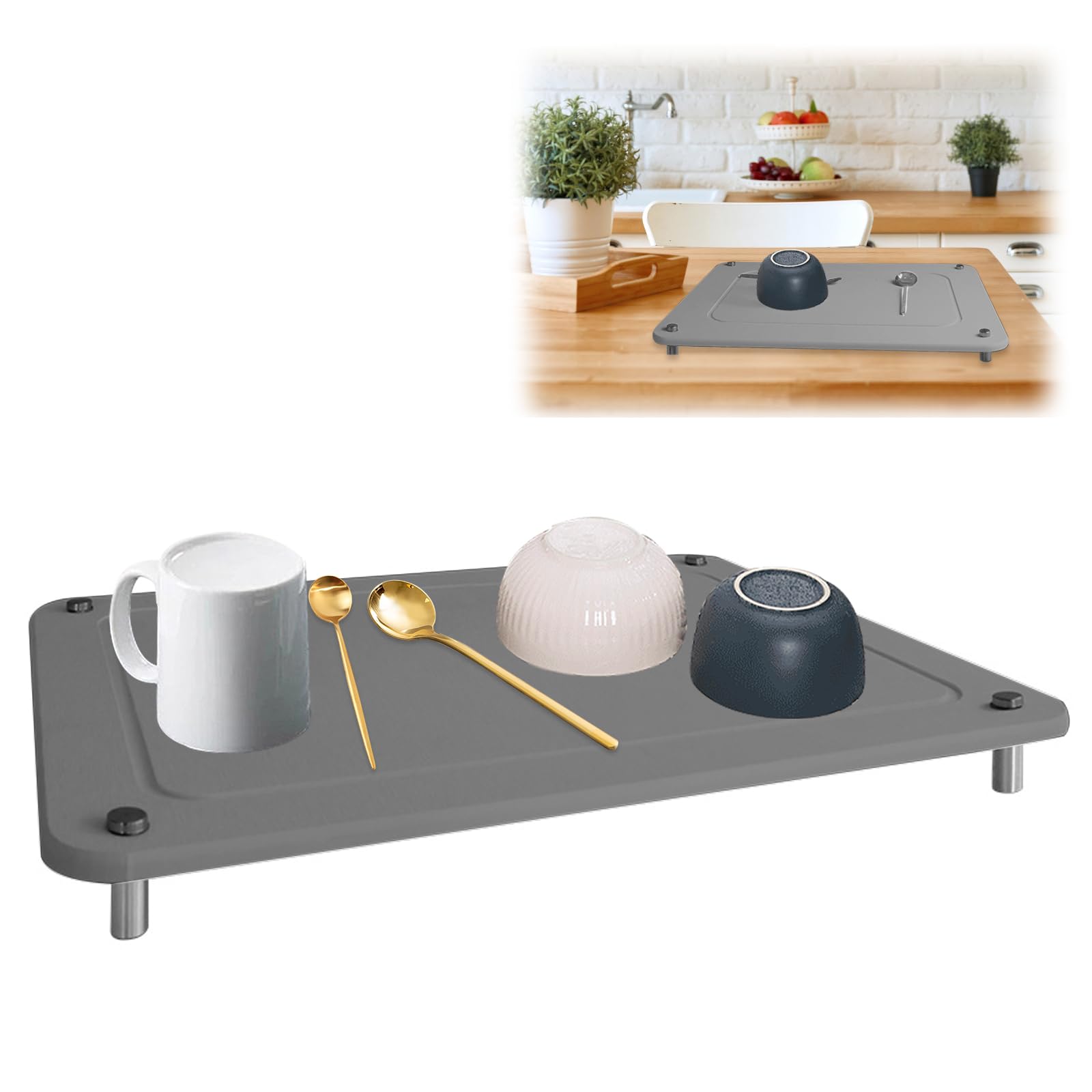 TAPIS D'ÉVIER DE Comptoir De Cuisine Tapis De Séchage Tapis De